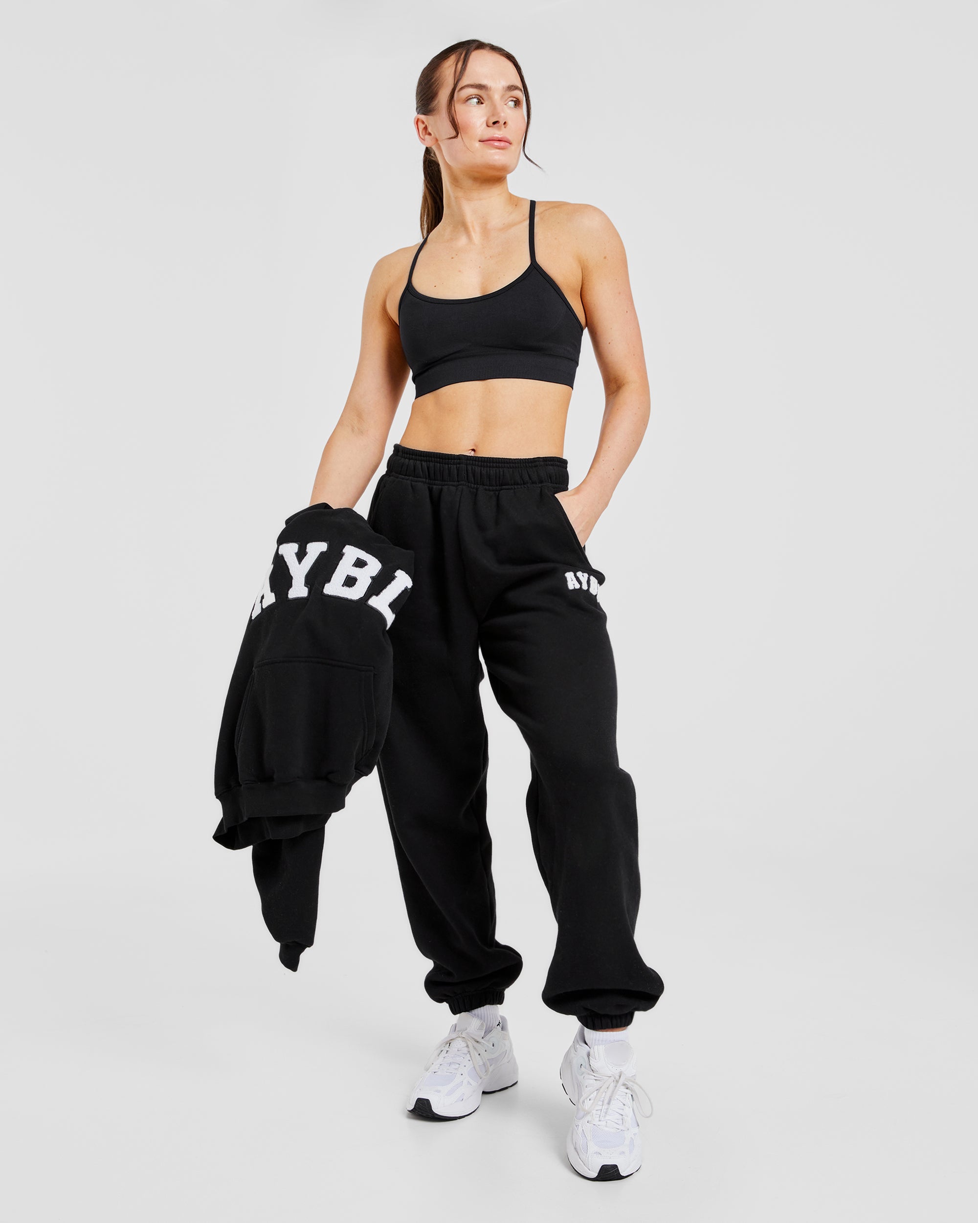 Varsity Oversized Joggers - Black