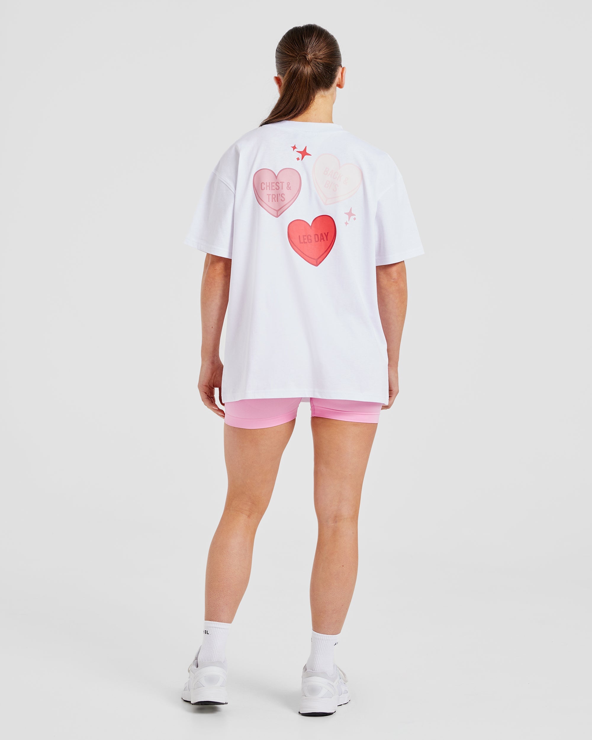 Love Hearts Oversized T Shirt - White