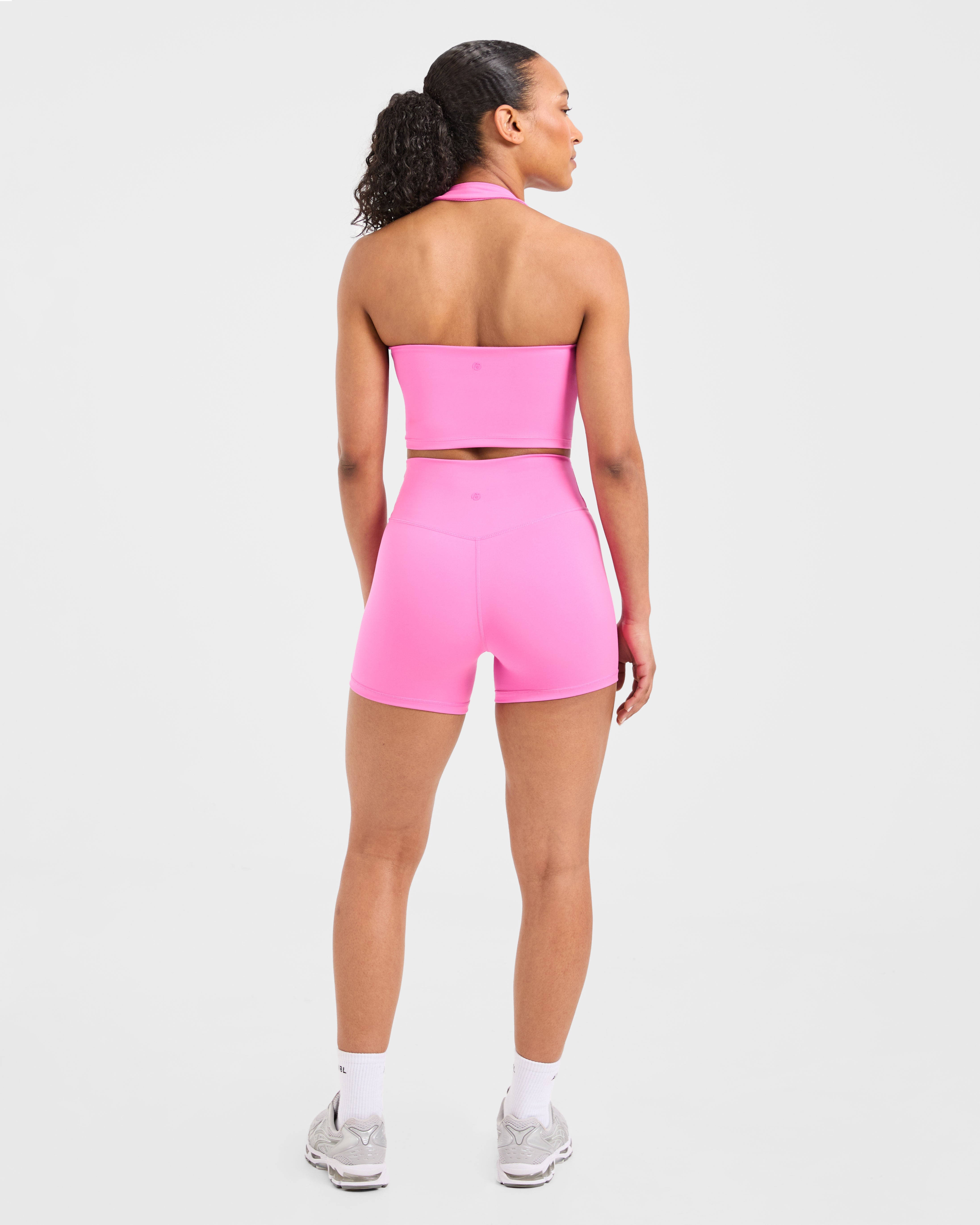 Staple Halterneck Crop Top - Summer Pink