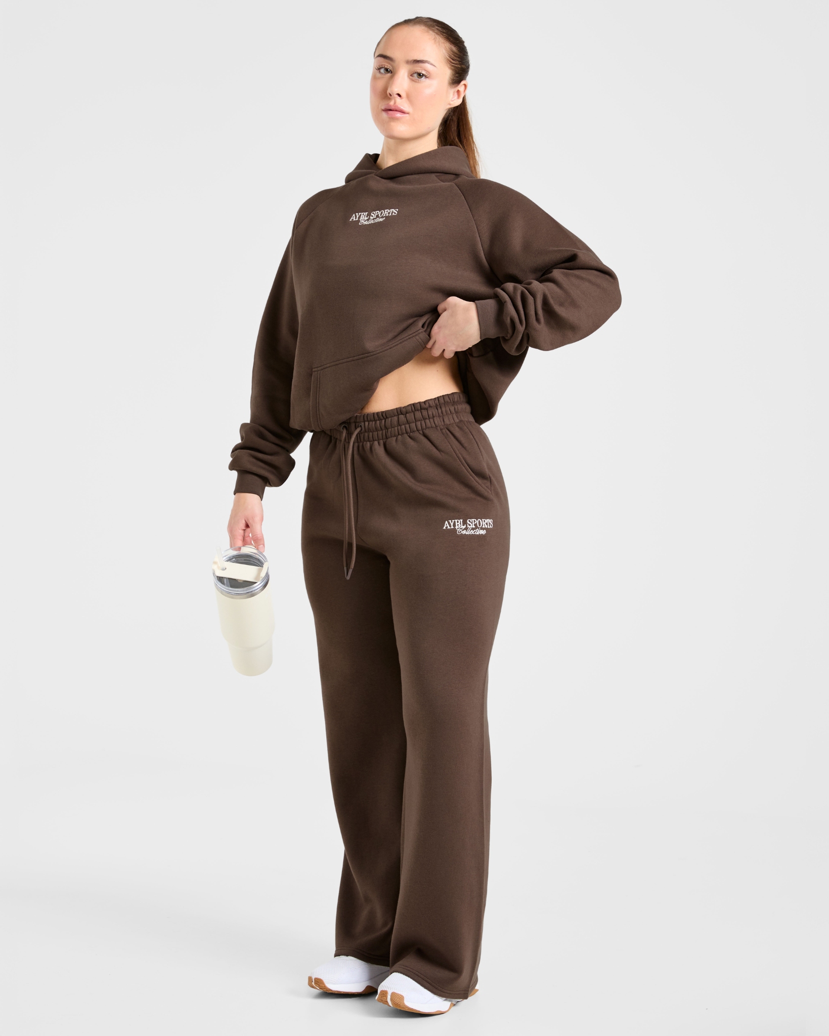 Sports Collective Oversized Straight Leg Joggers - Brown