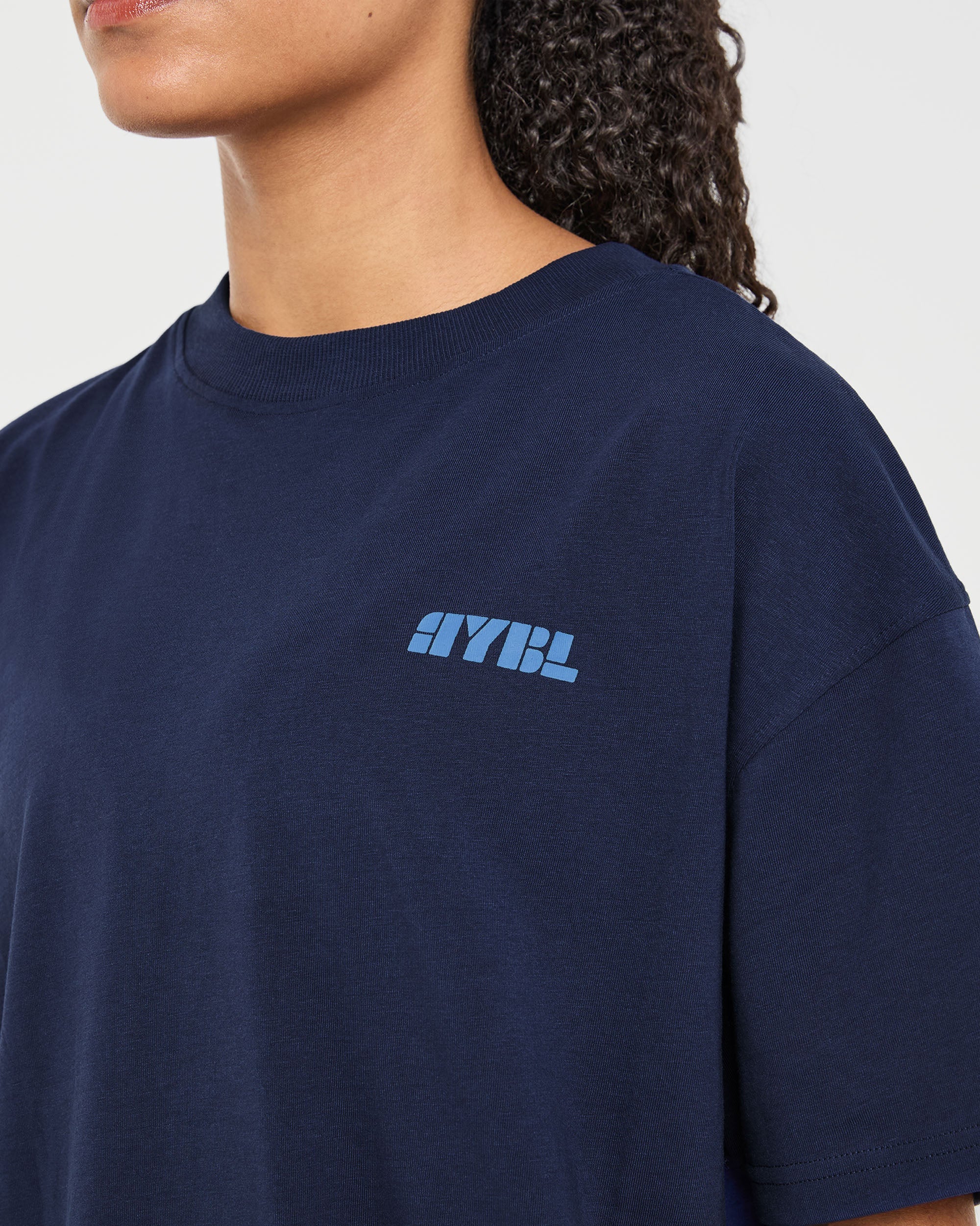 Athletics Retro Oversized T Shirt  - Navy