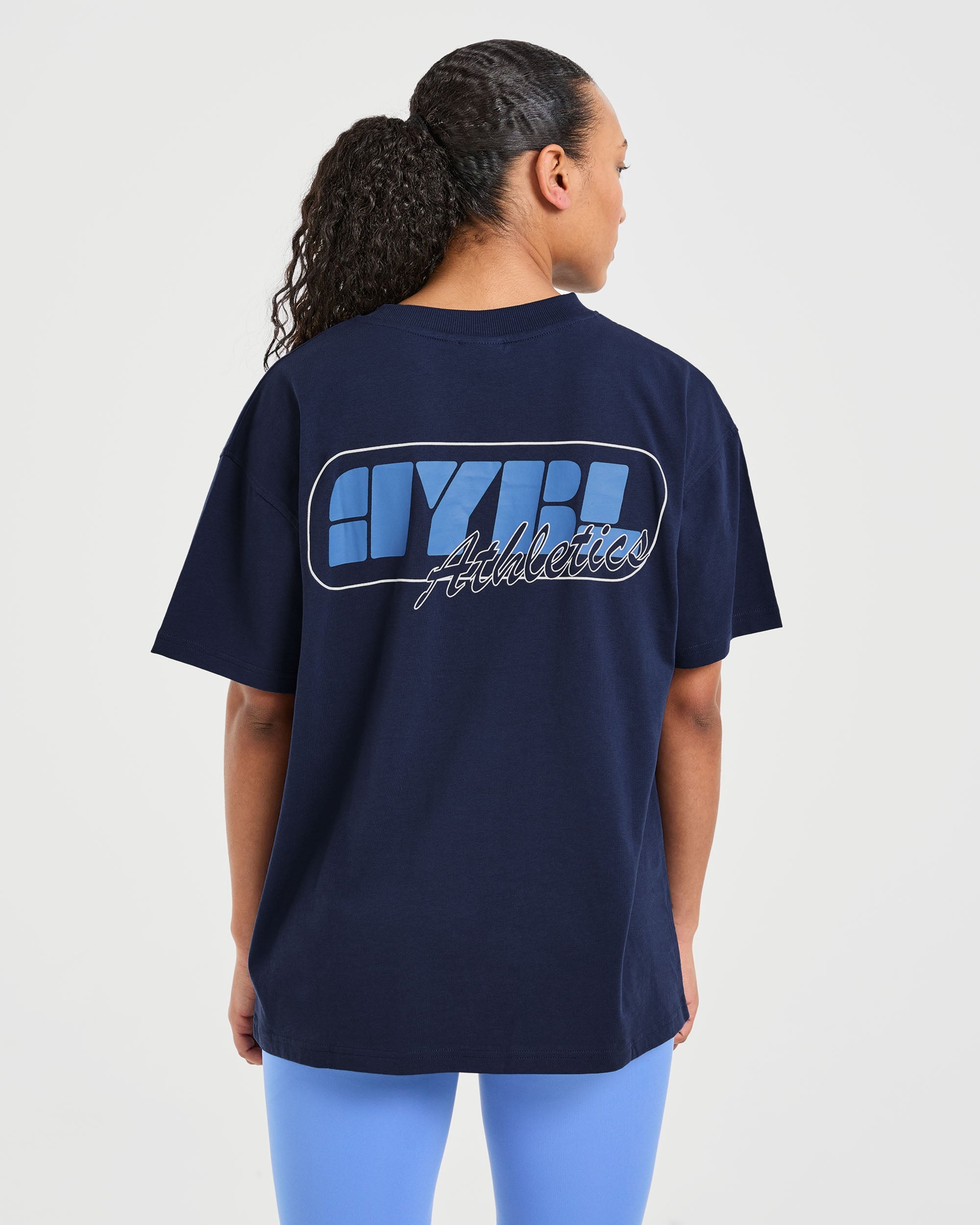 Athletics Retro Oversized T Shirt  - Navy