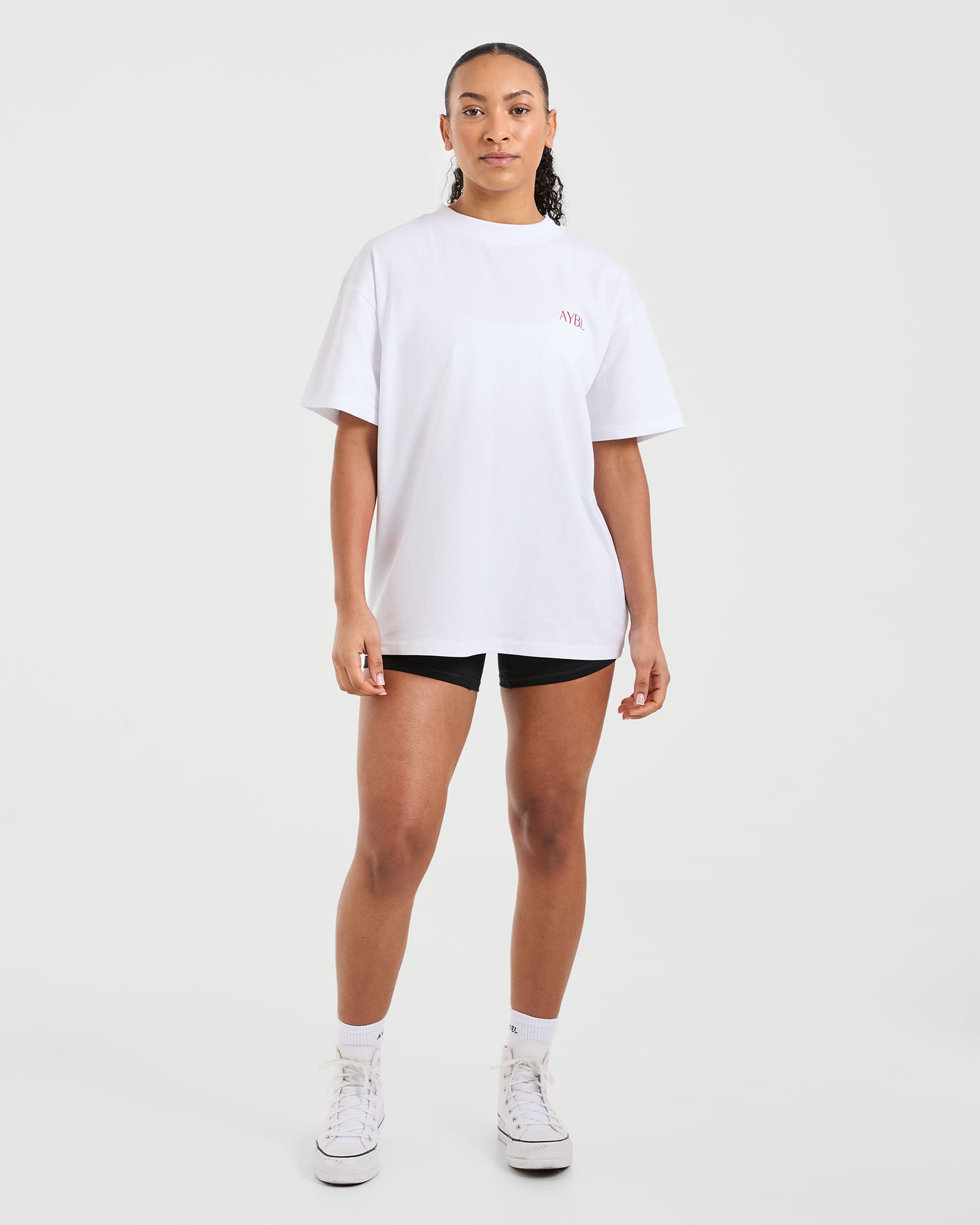 Strength Club Oversized T Shirt - White/Red