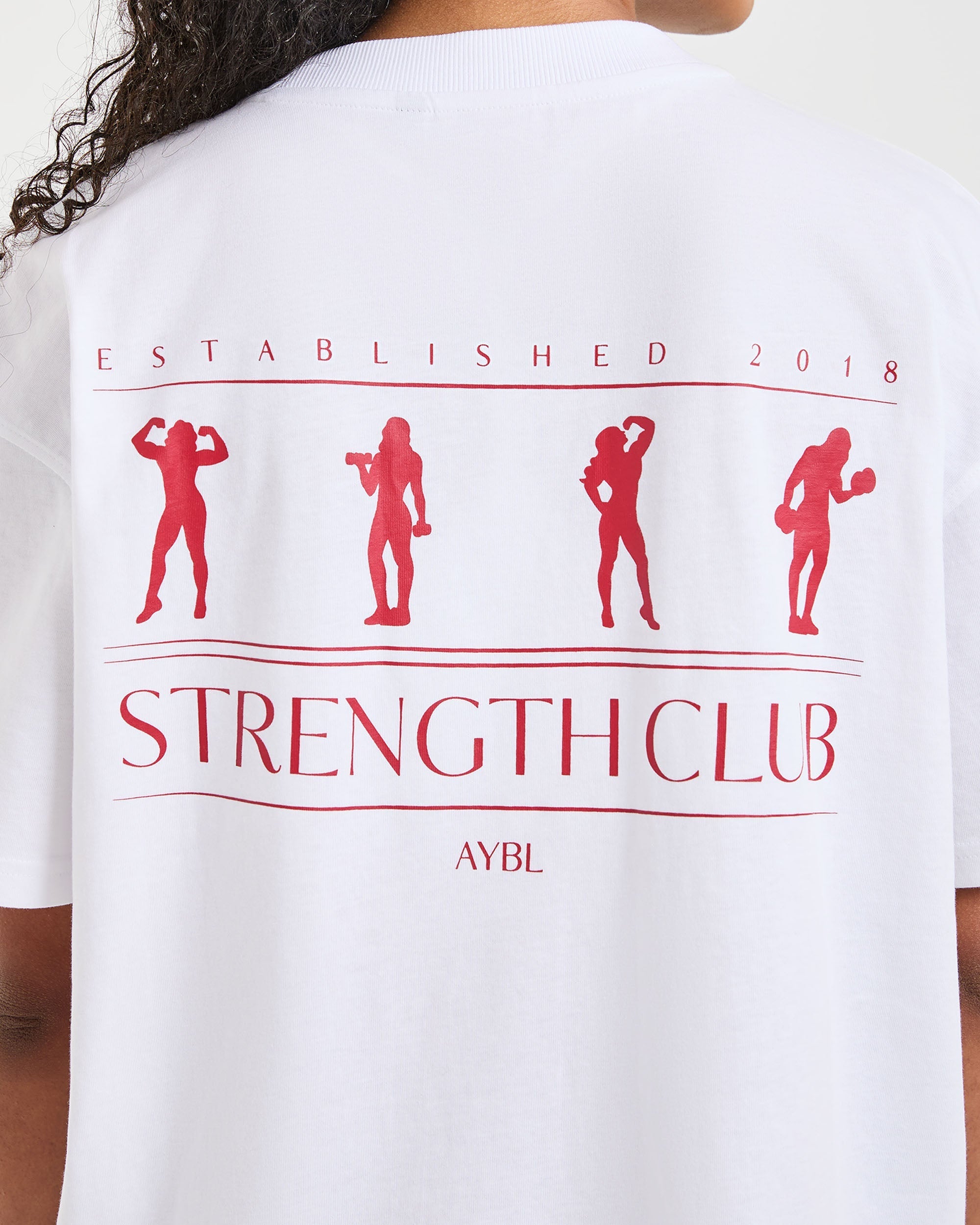 Strength Club Oversized T Shirt - White/Red