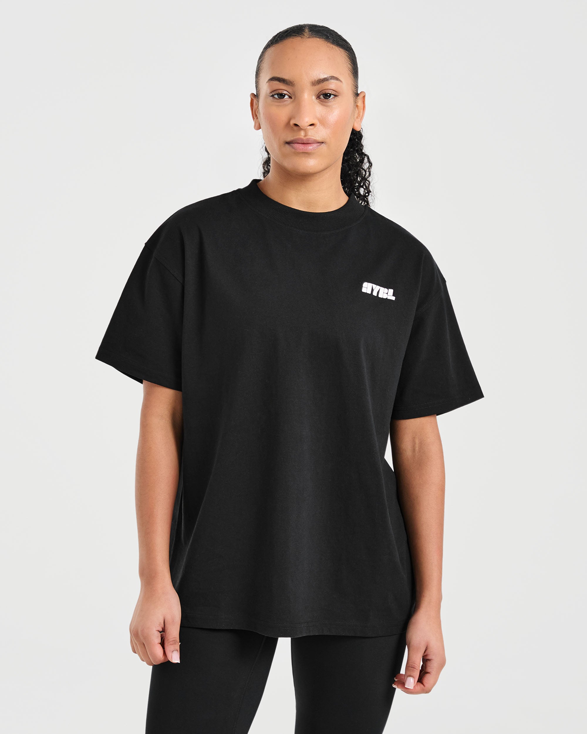 Athletics Retro Oversized T Shirt  - Black