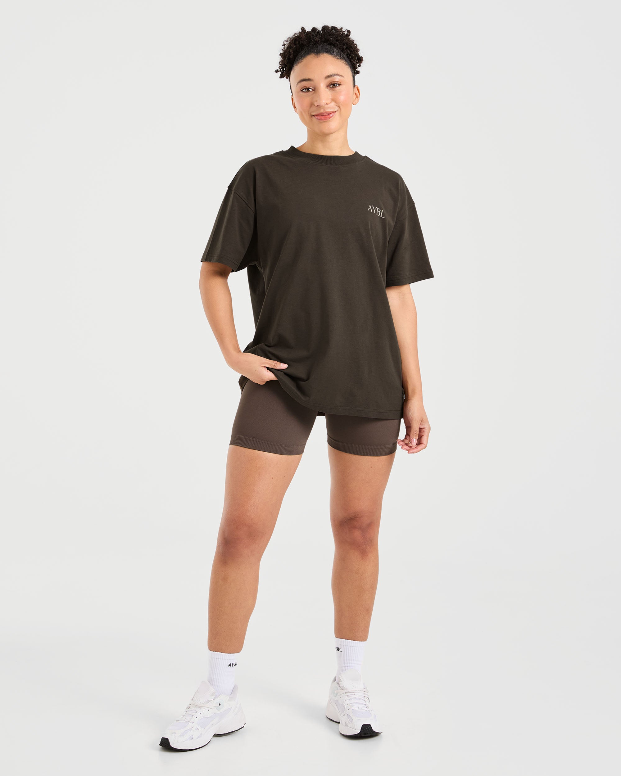 Strength Club Oversized T Shirt - Brown