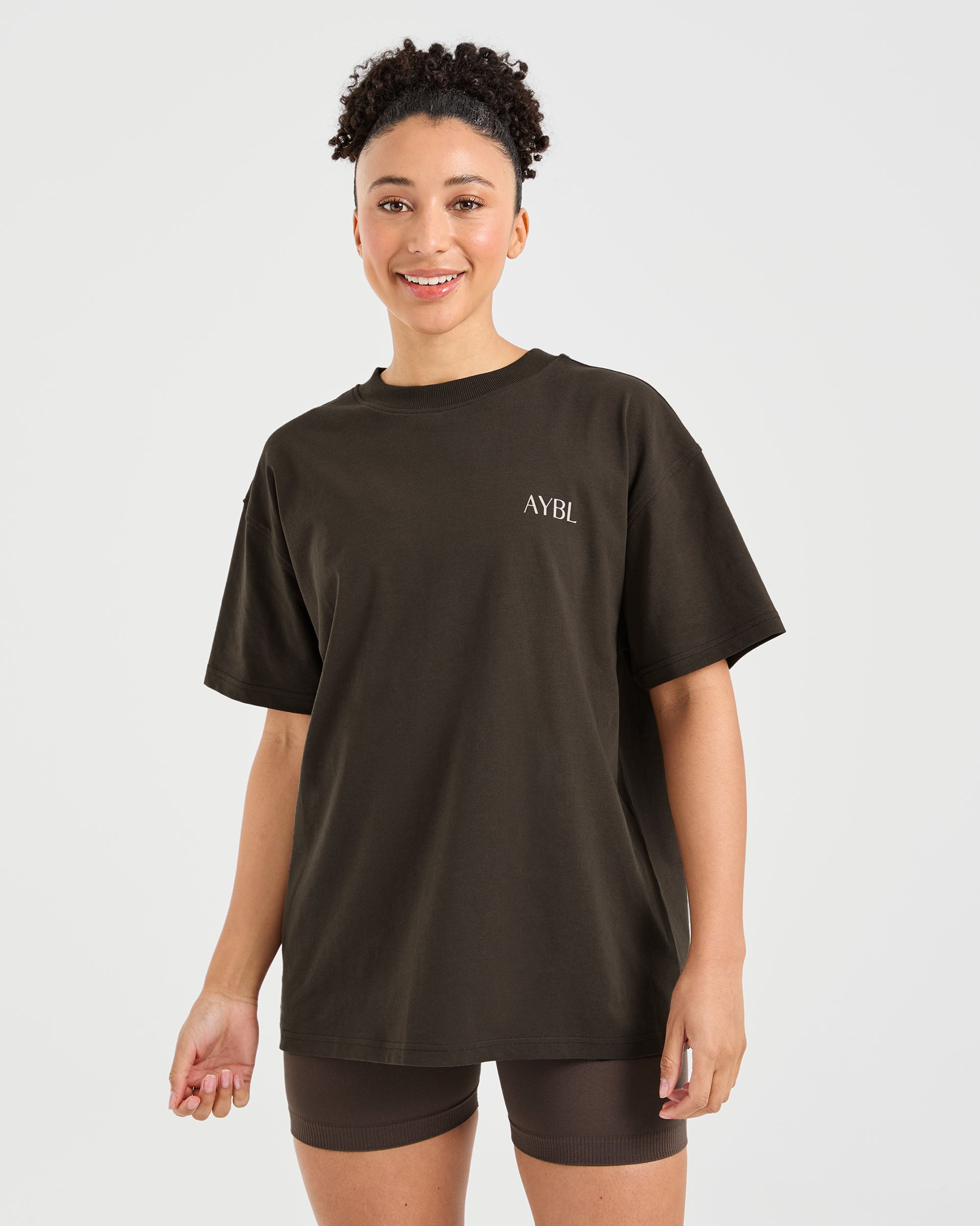 Strength Club Oversized T Shirt - Brown