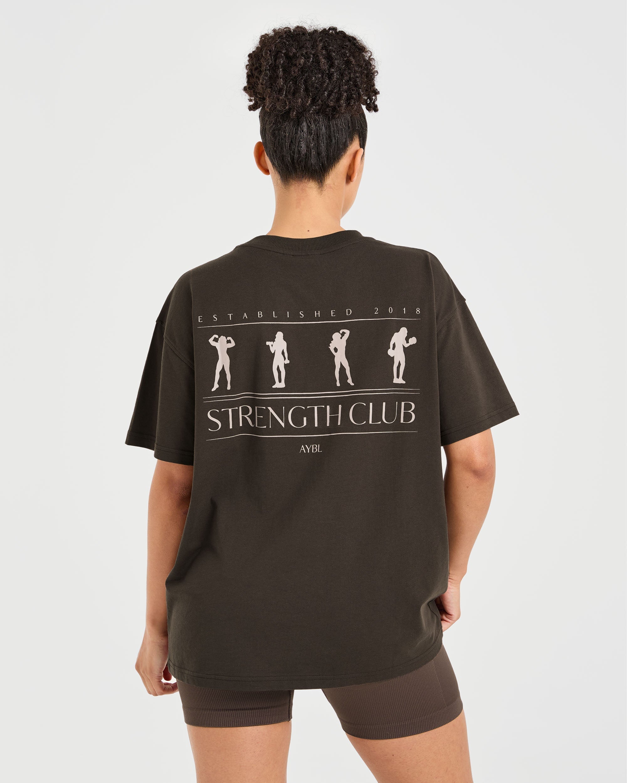 Strength Club Oversized T Shirt - Brown