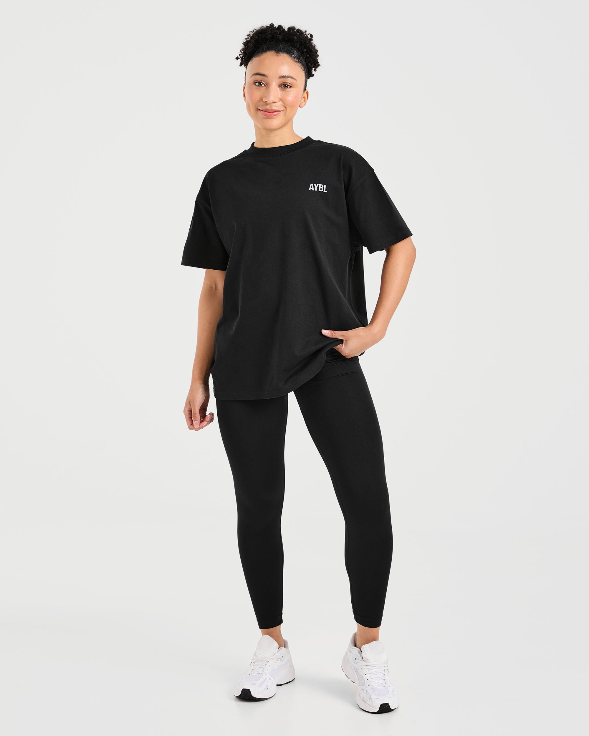 Show Up Oversized T Shirt - Black