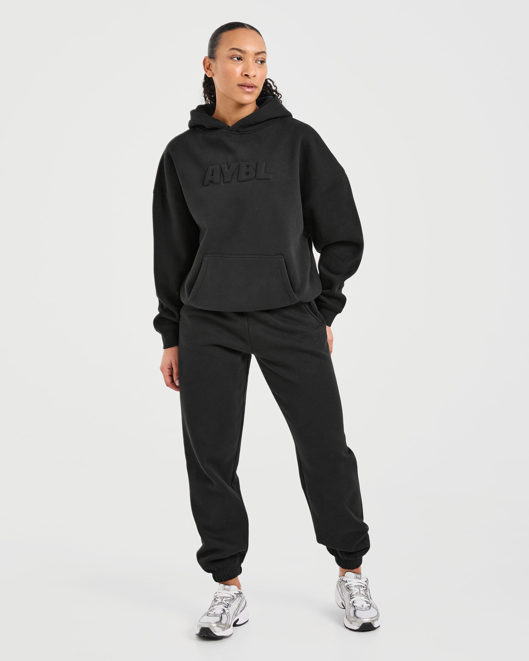 Classic Plush Oversized Joggers - Black