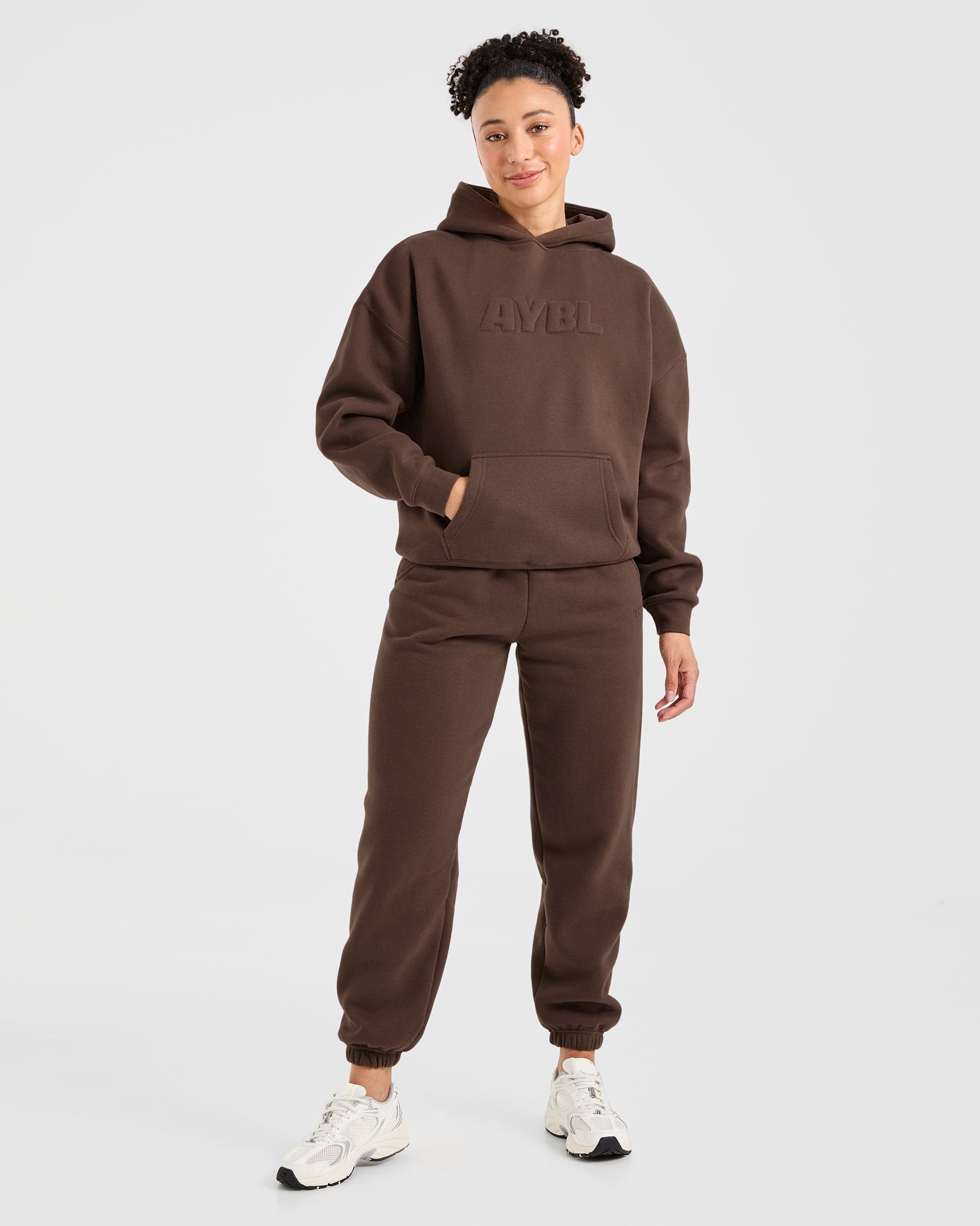 Classic Plush Oversized Hoodie - Brown