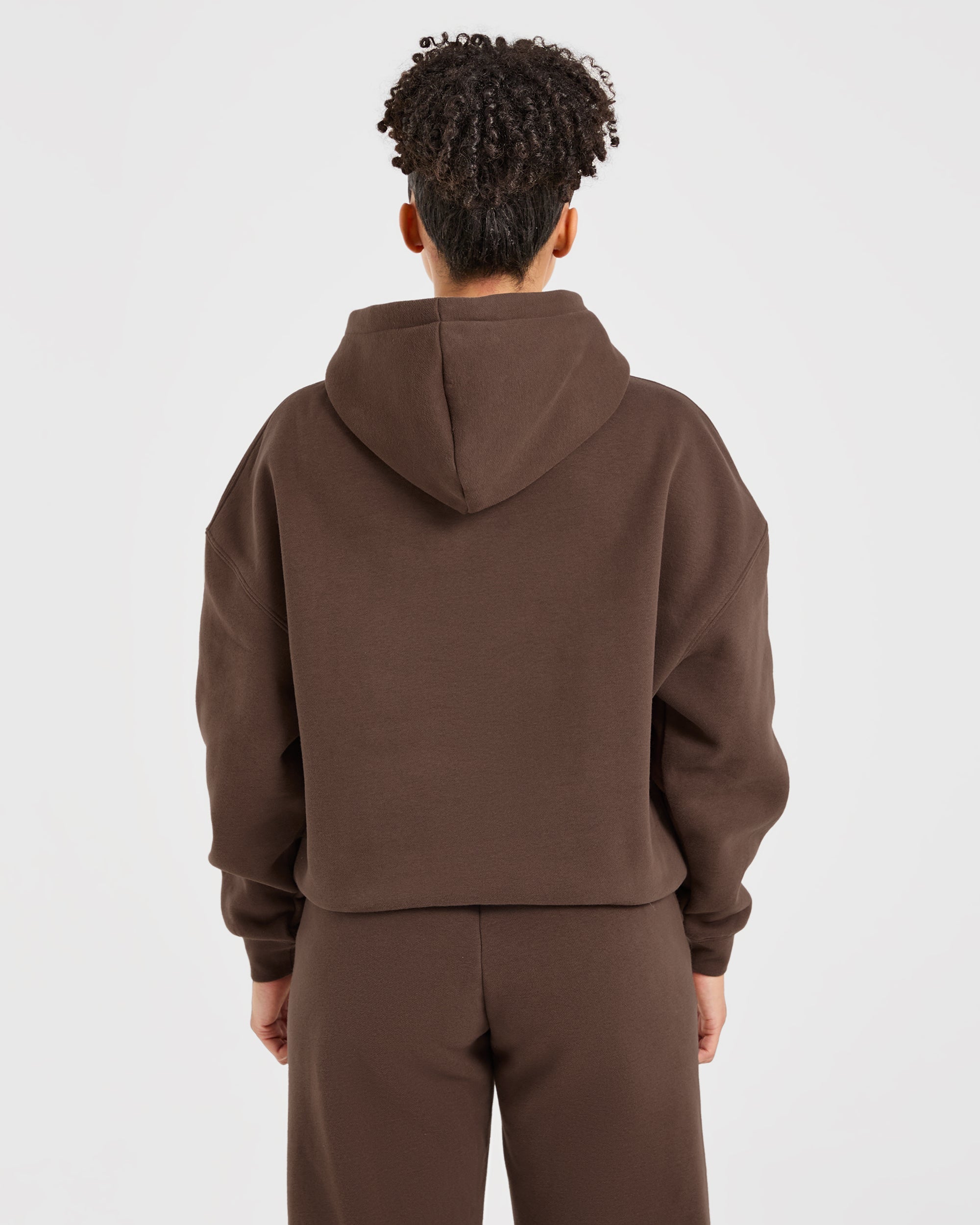 Classic Plush Oversized Hoodie - Brown