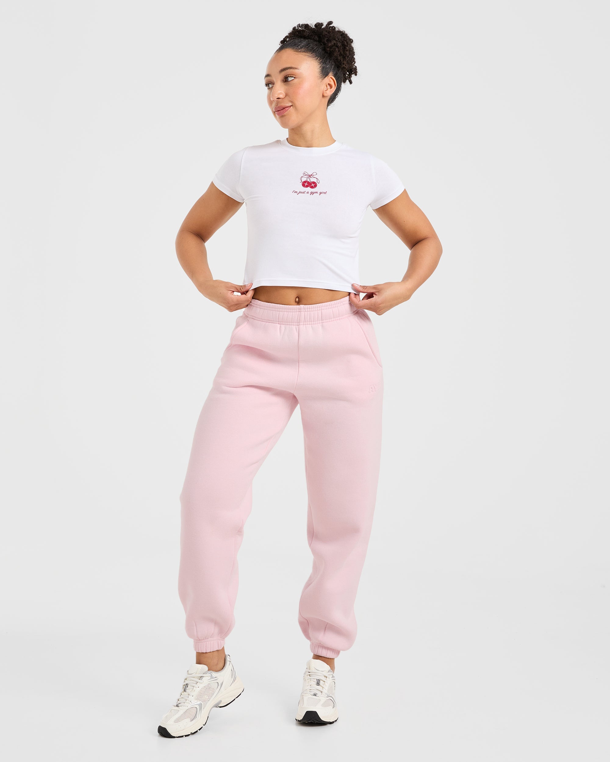 Classic Plush Oversized Joggers - Pastel Pink