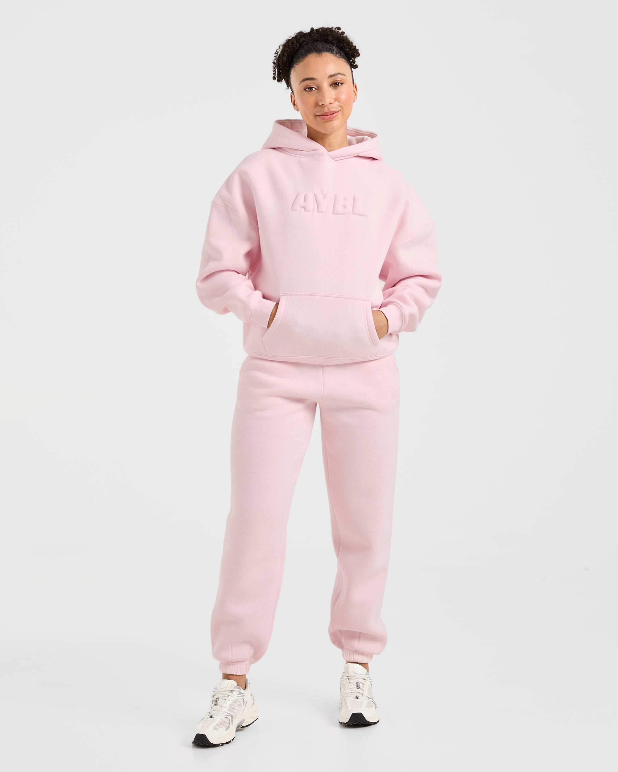 Classic Plush Oversized Joggers - Pastel Pink