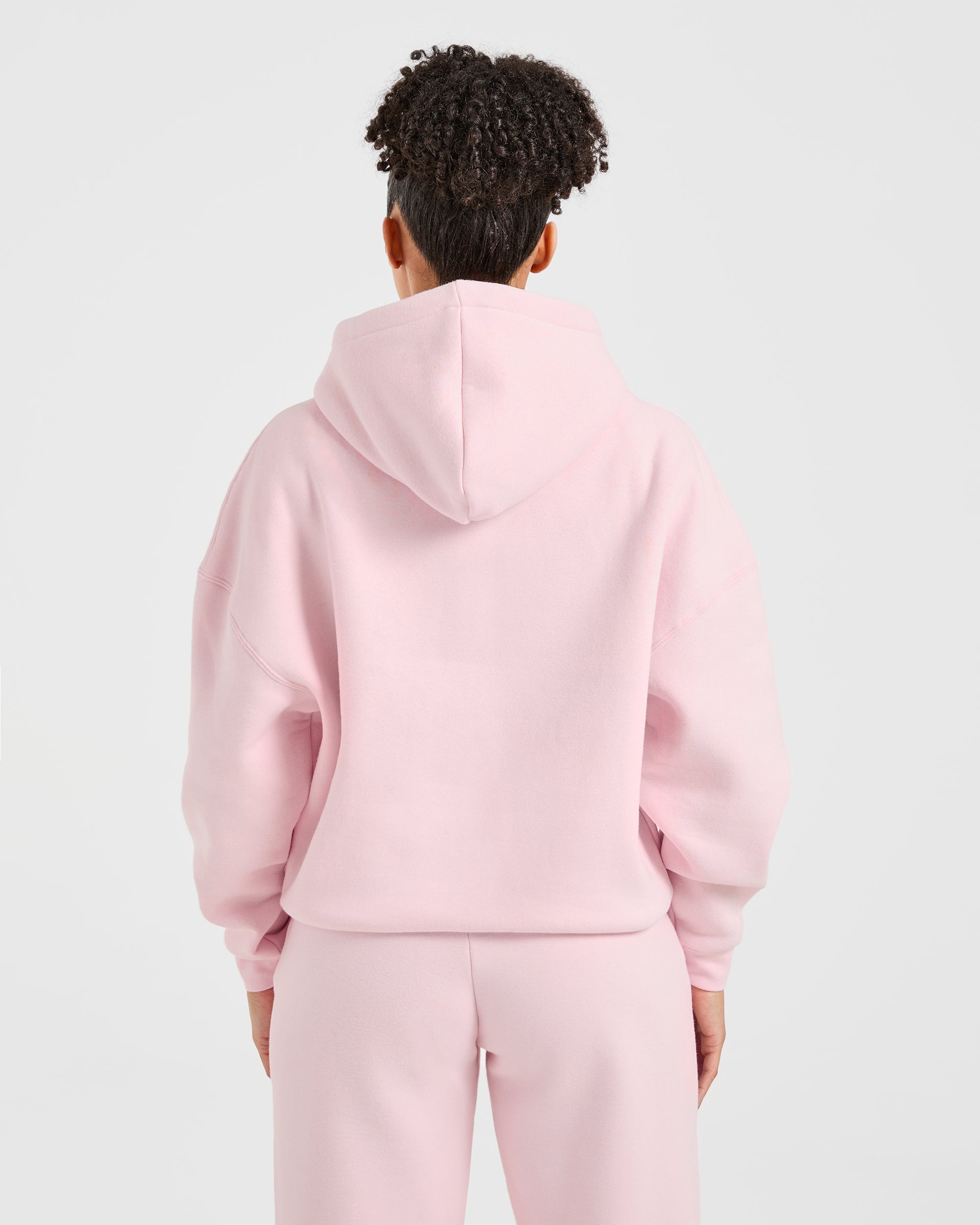 Classic Plush Oversized Hoodie - Pastel Pink