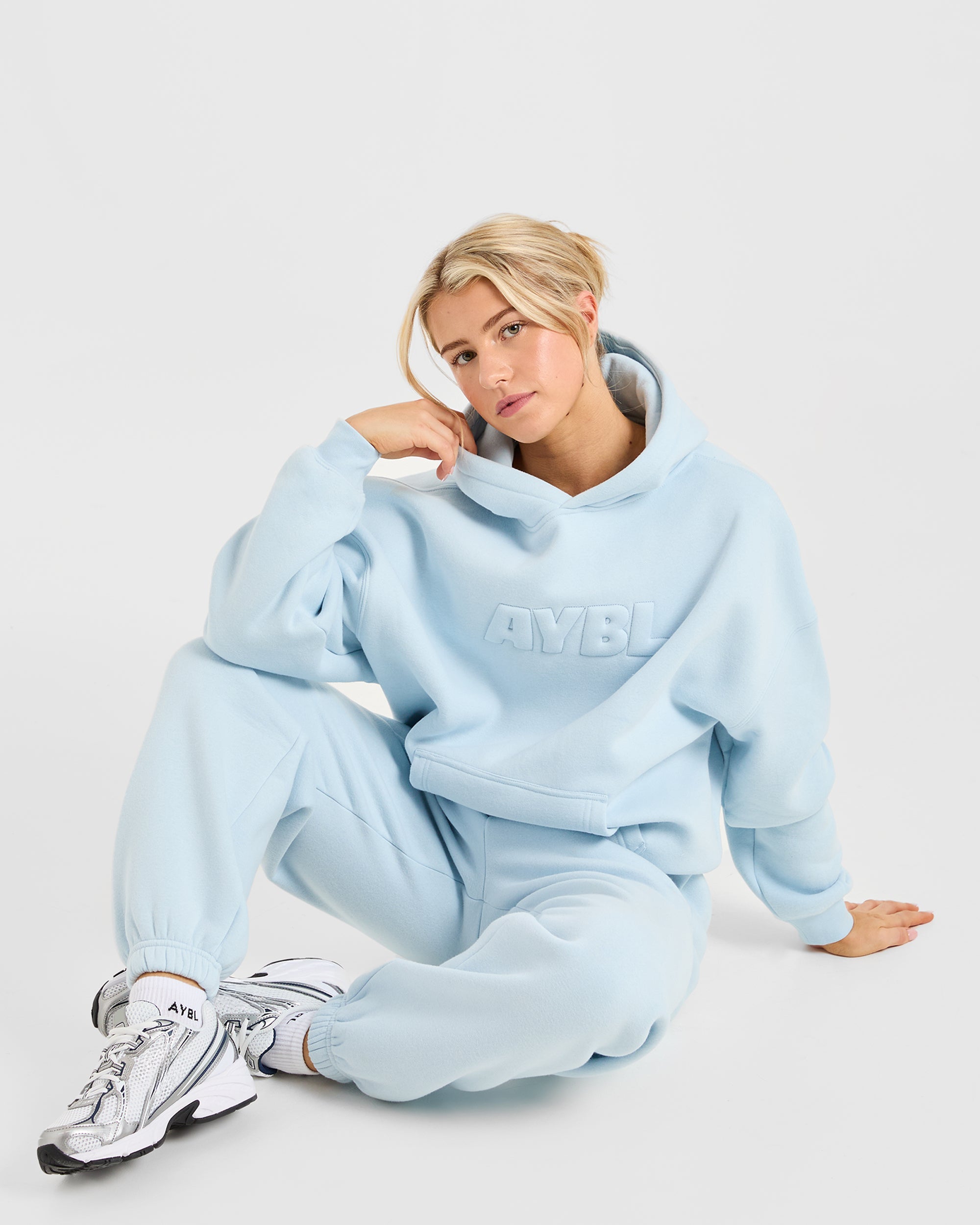 Classic Plush Oversized Hoodie - Pastel Blue