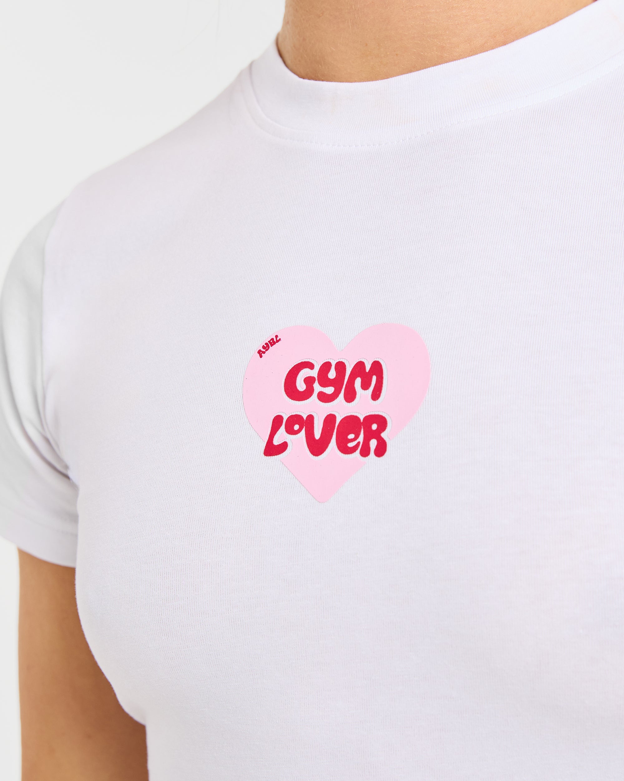 Gym Lover Baby Tee - White