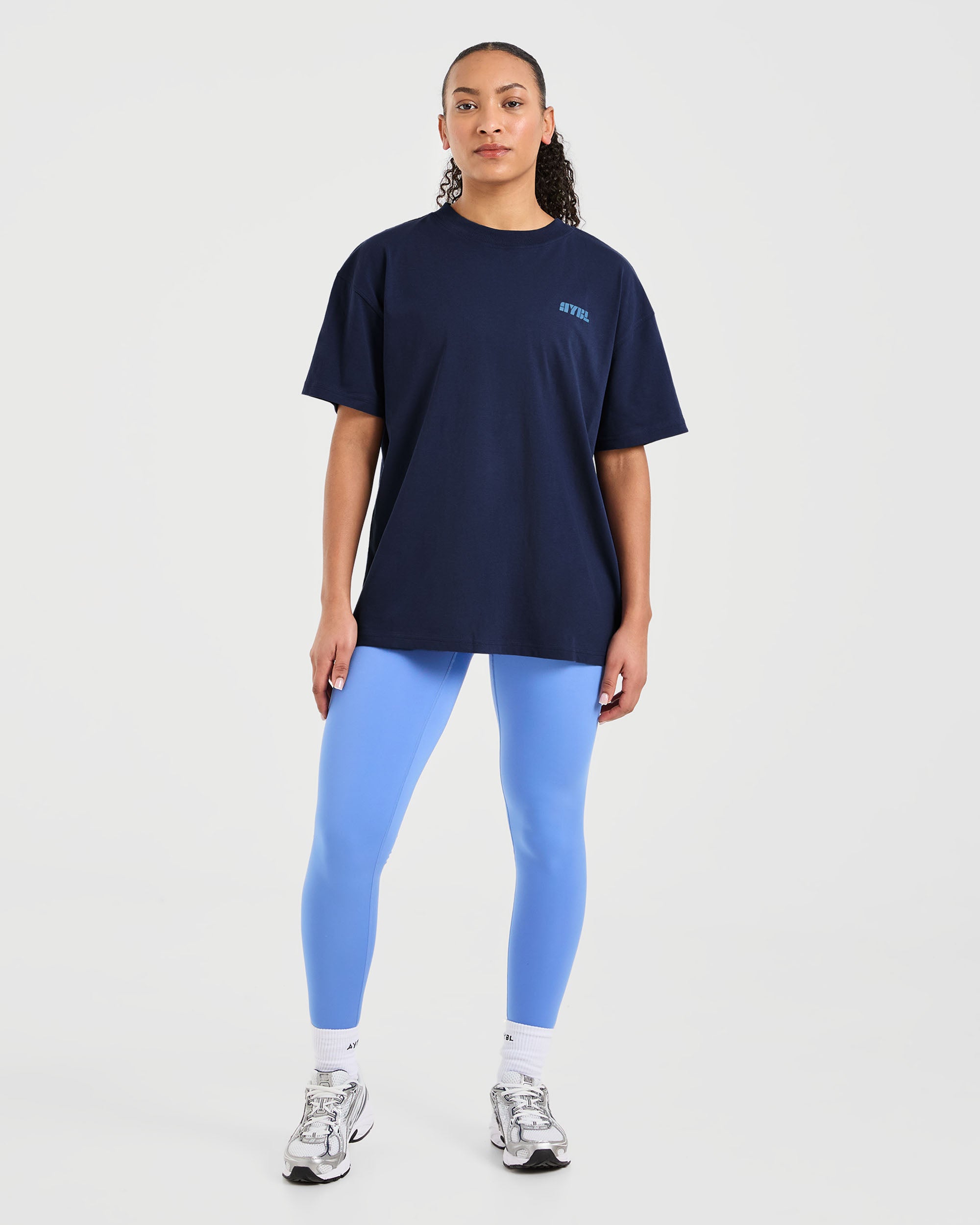 Athletics Retro Oversized T Shirt  - Navy