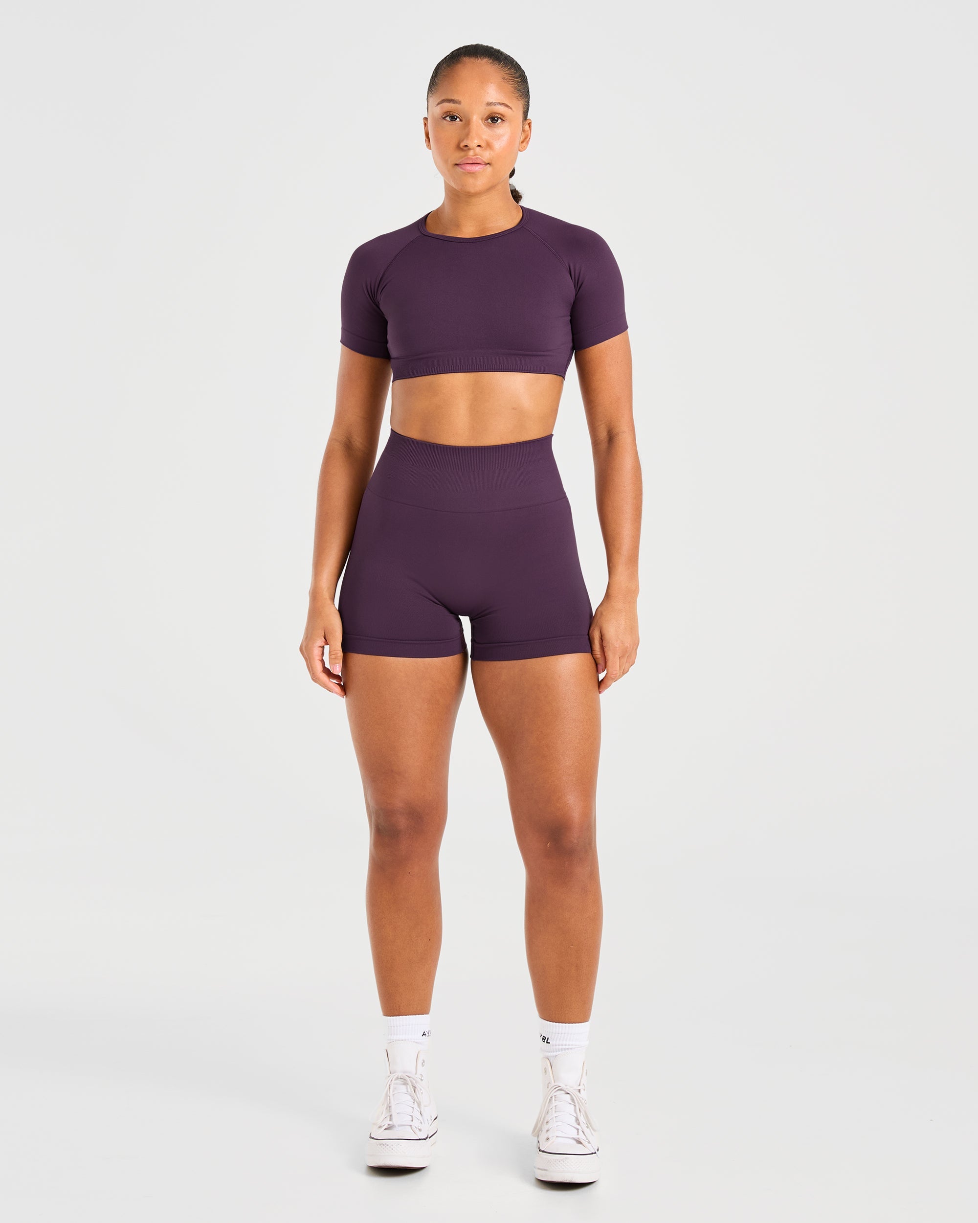 Power Seamless Shorts - Grape Wine