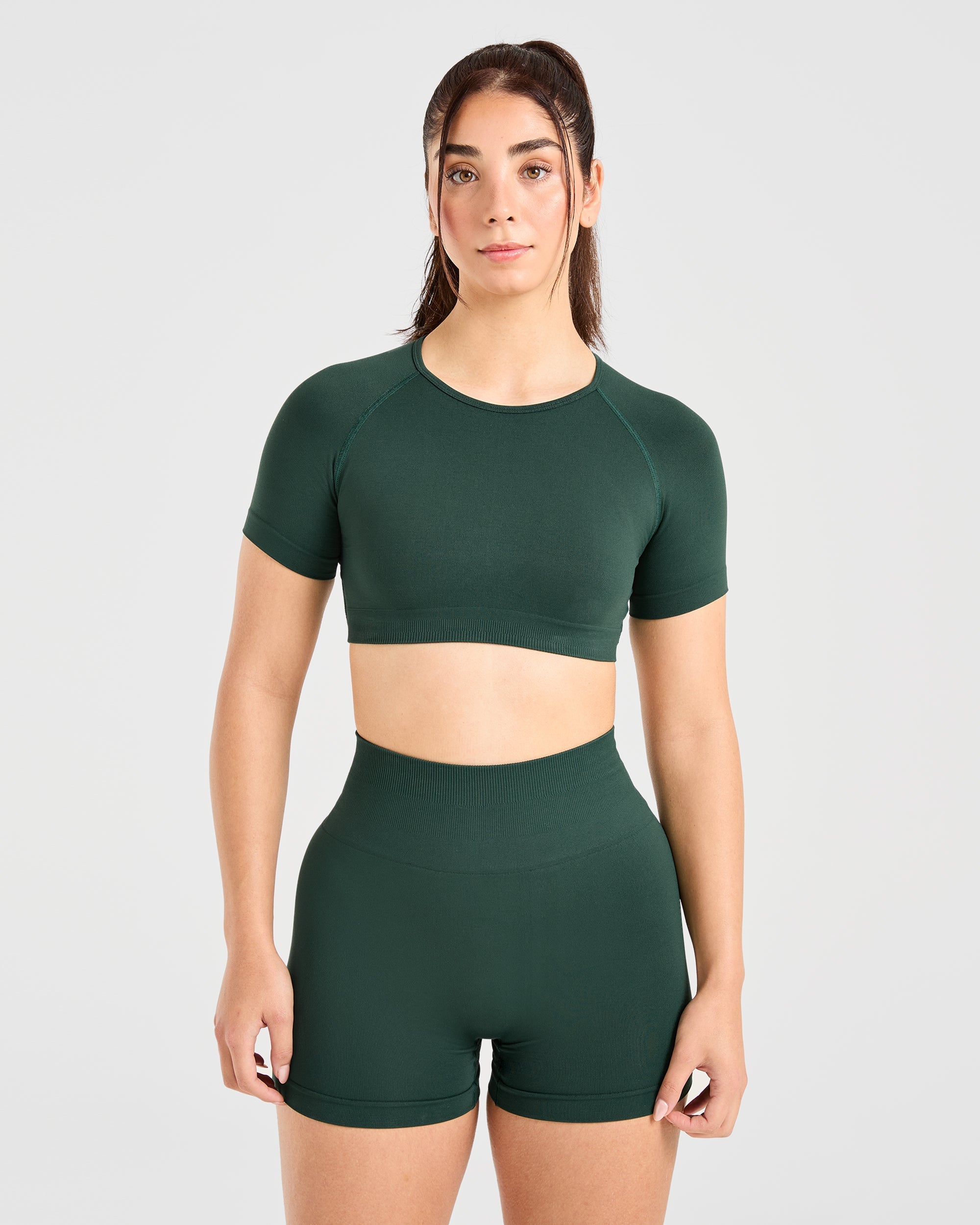 Power Seamless Crop Top - Evergreen