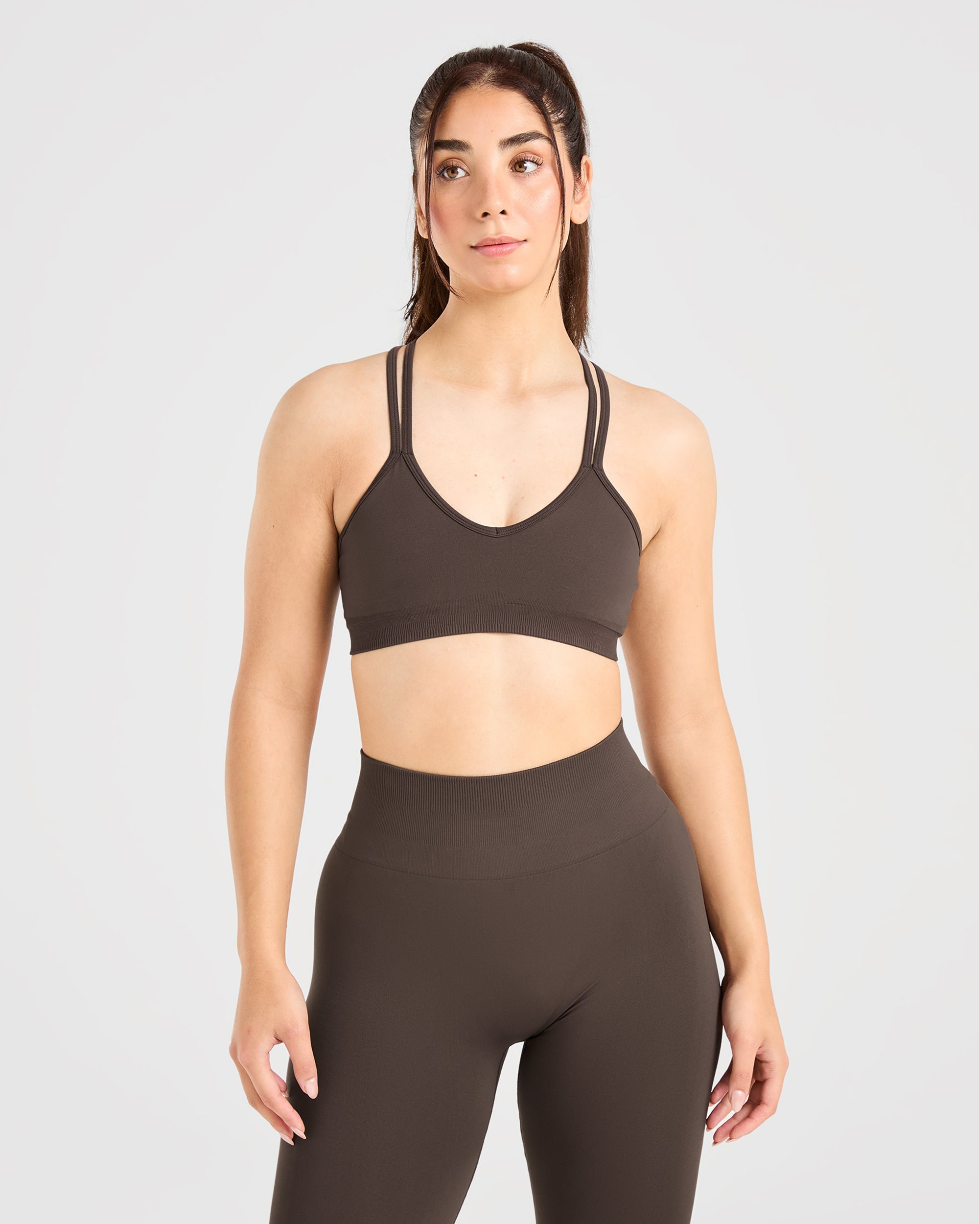 Power Seamless Sports Bra - Chestnut Brown