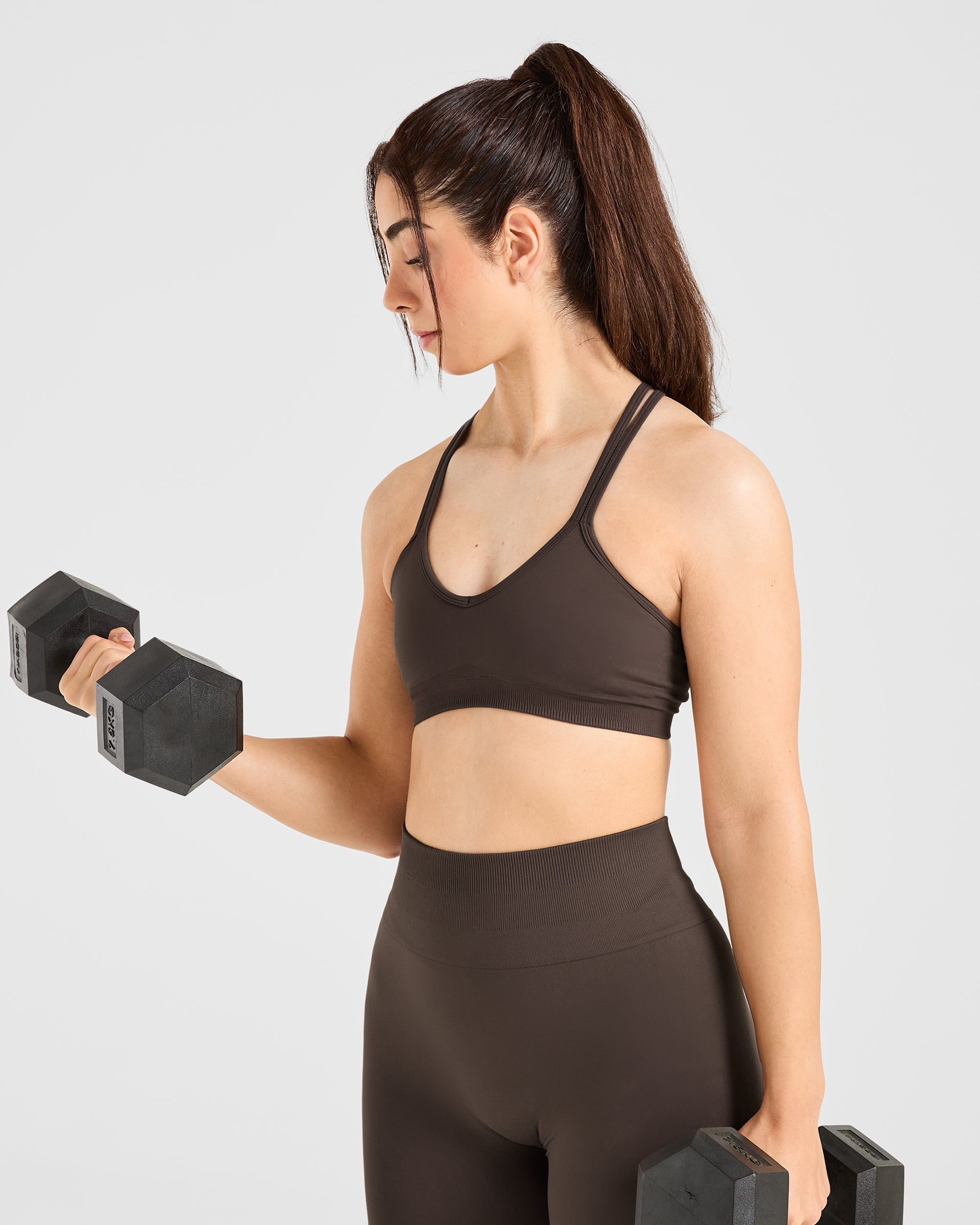 Power Seamless Sports Bra - Chestnut Brown