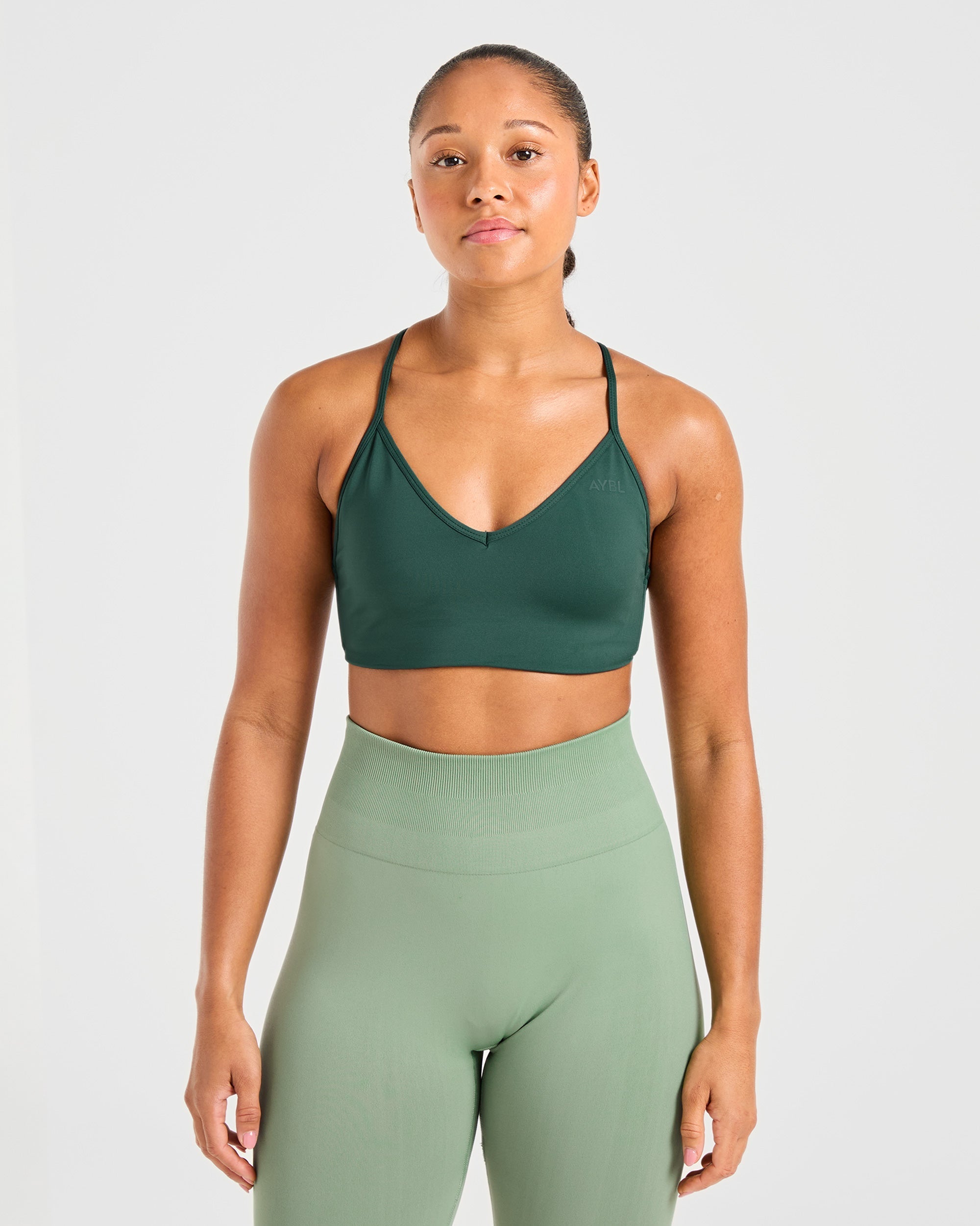 Essential Crossback Sports Bra - Deep Green