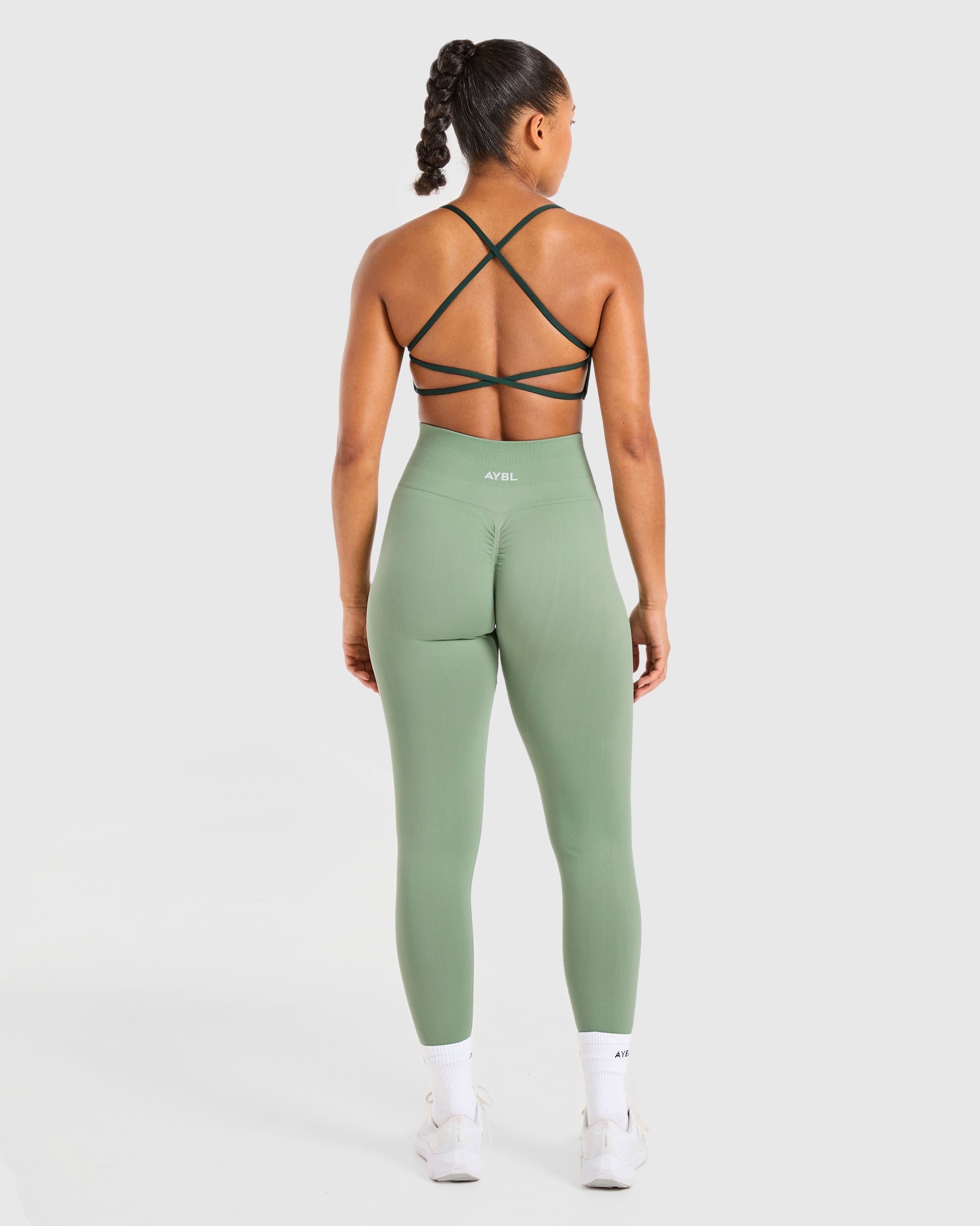 Essential Crossback Sports Bra - Deep Green