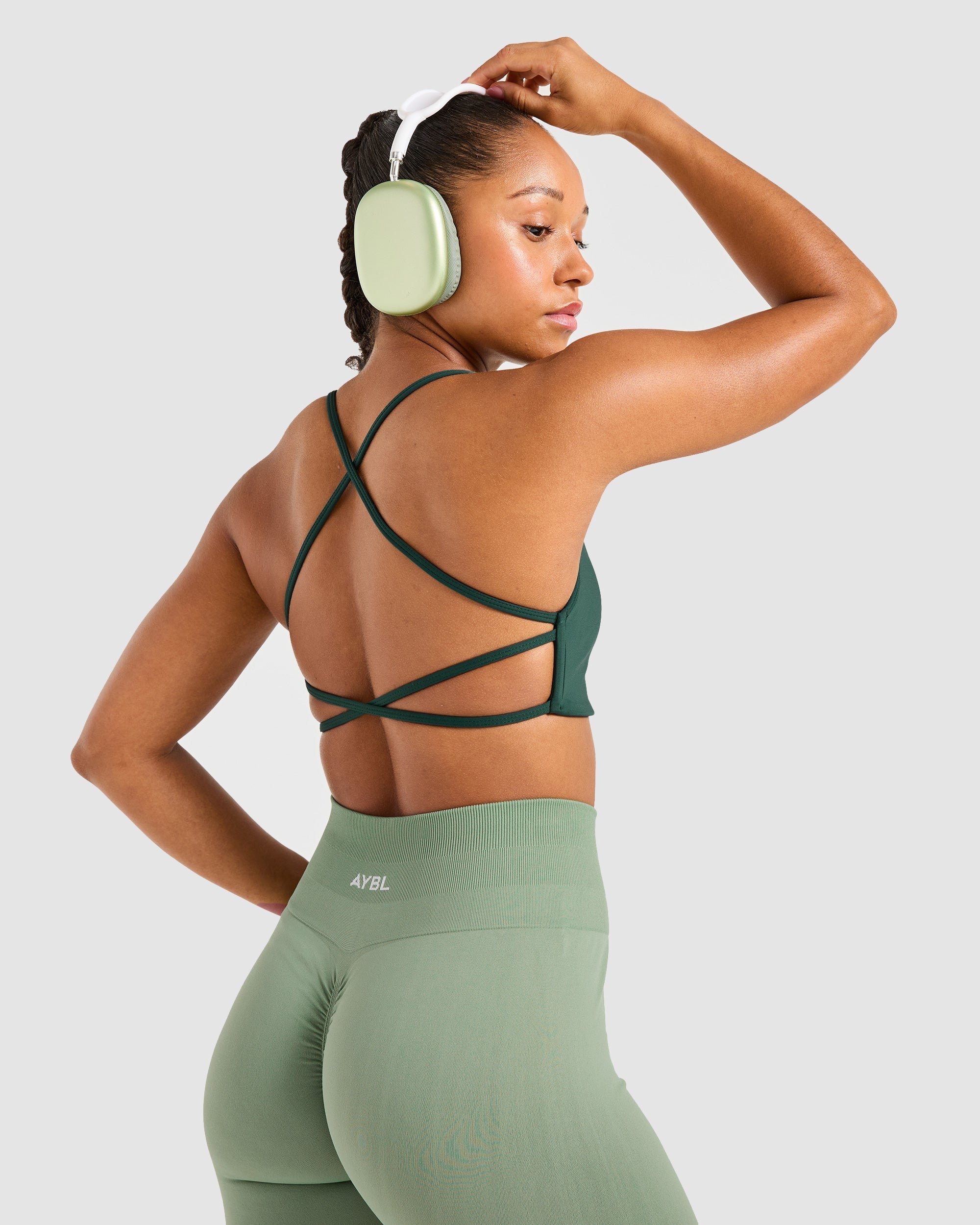 Essential Crossback Sports Bra - Deep Green