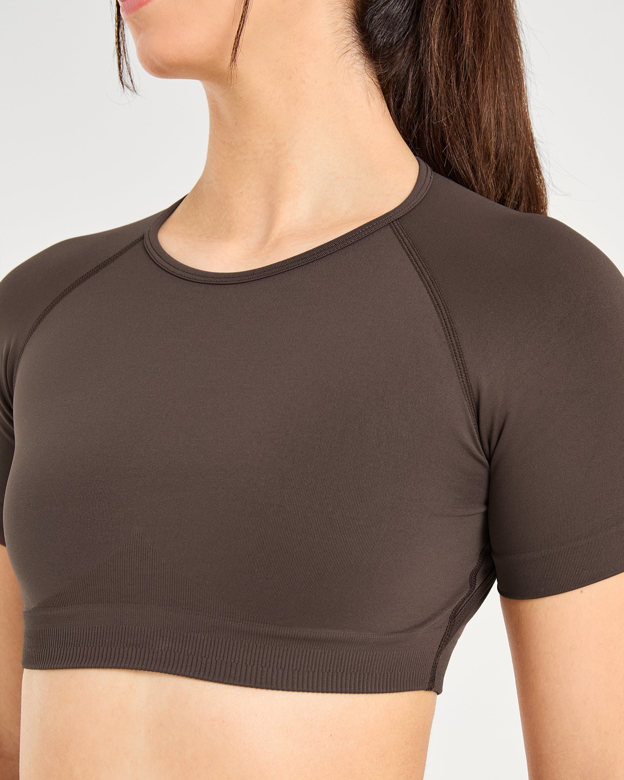 Power Seamless Crop Top - Chestnut Brown