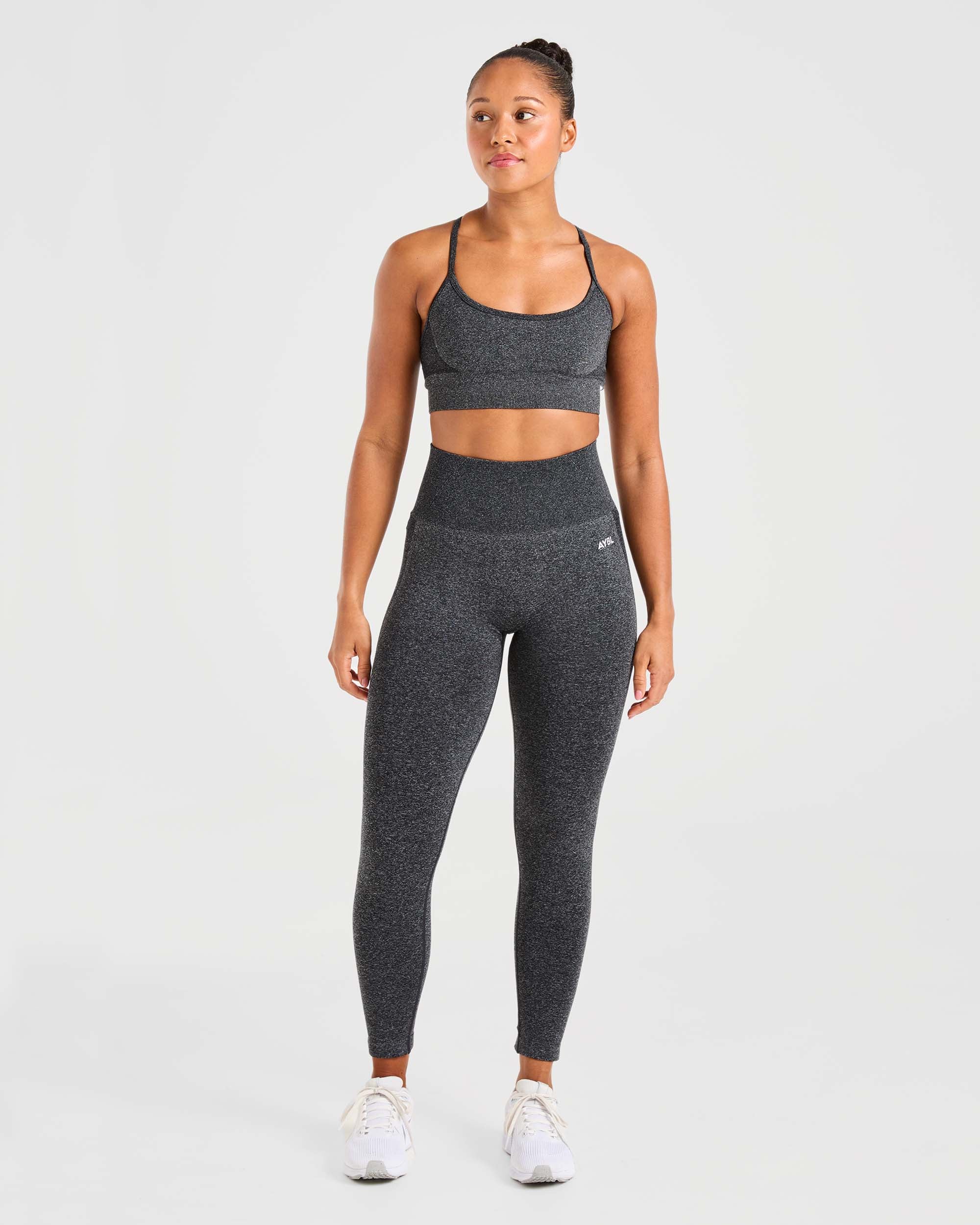 Empower Seamless Sports Bra - Black Marl