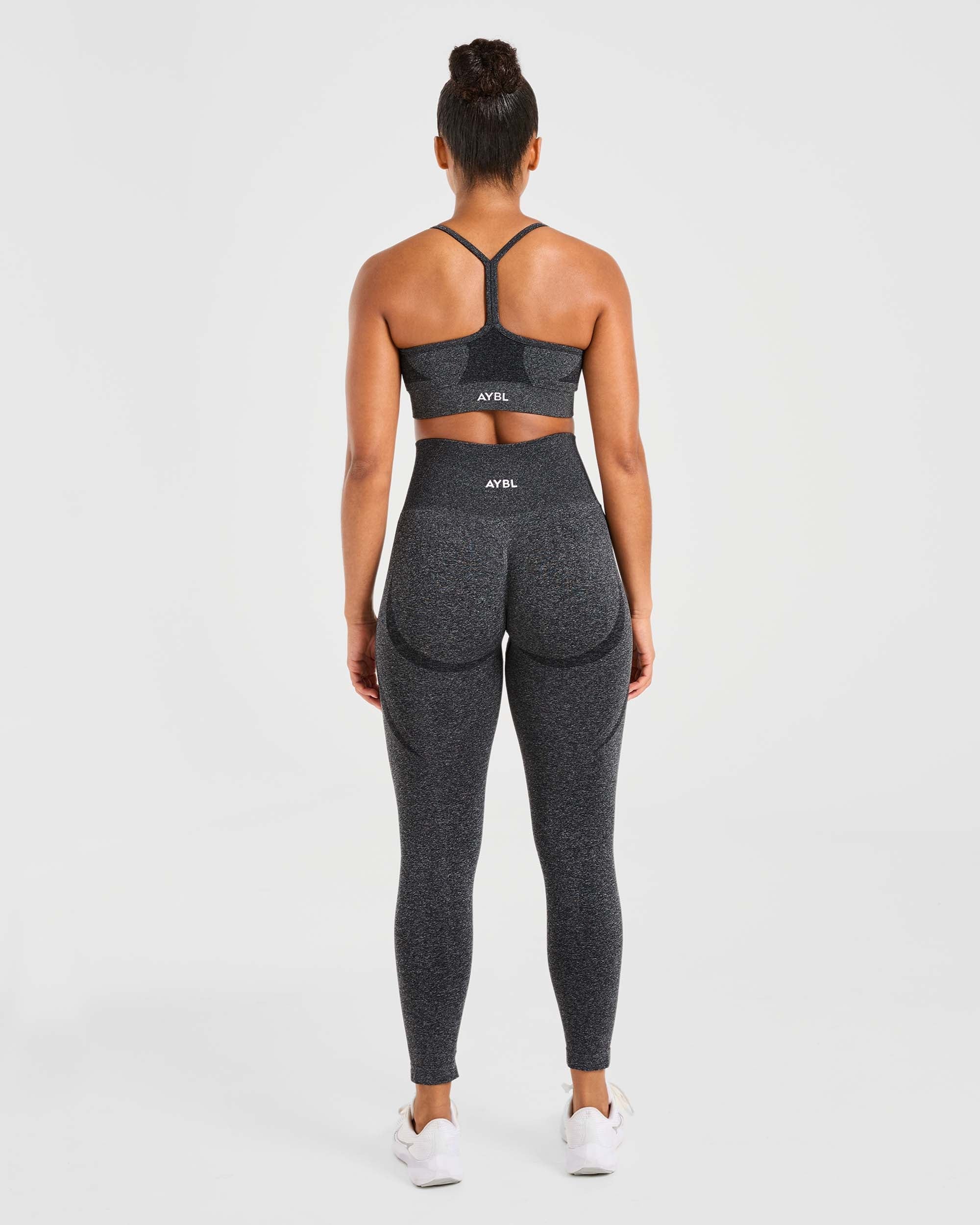 Empower Seamless Sports Bra - Black Marl