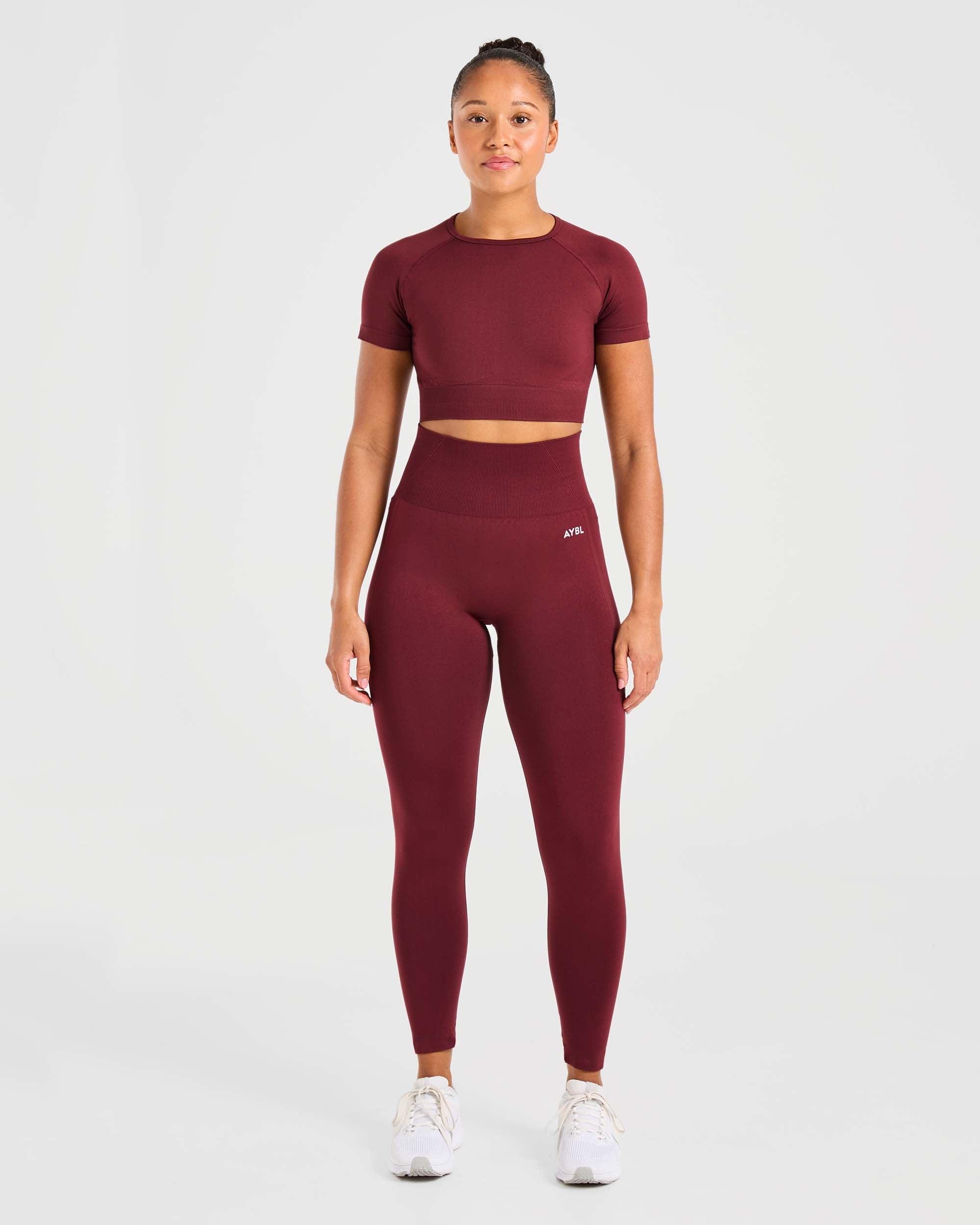 Empower Seamless Crop Top - Red Wine