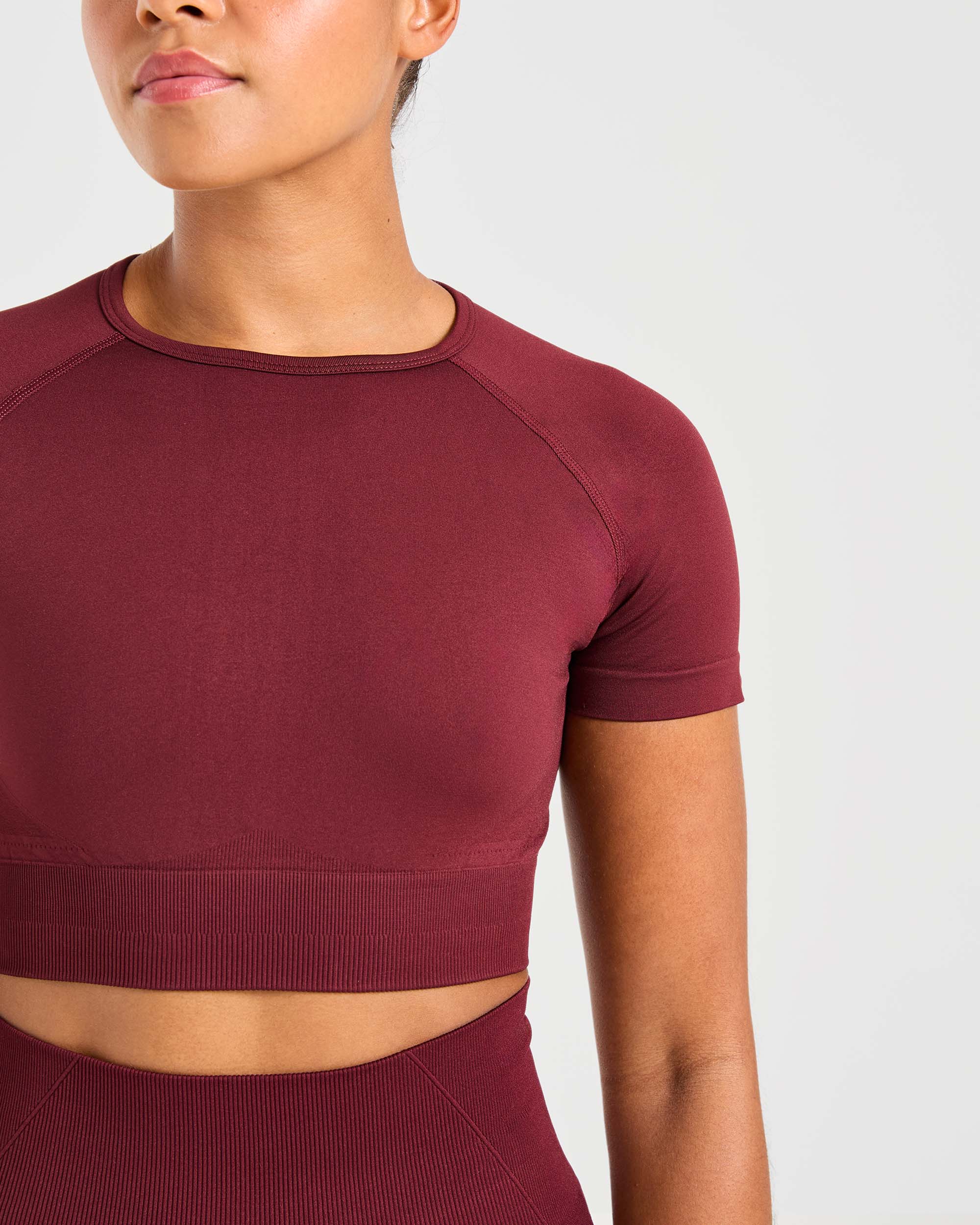 Empower Seamless Crop Top - Red Wine