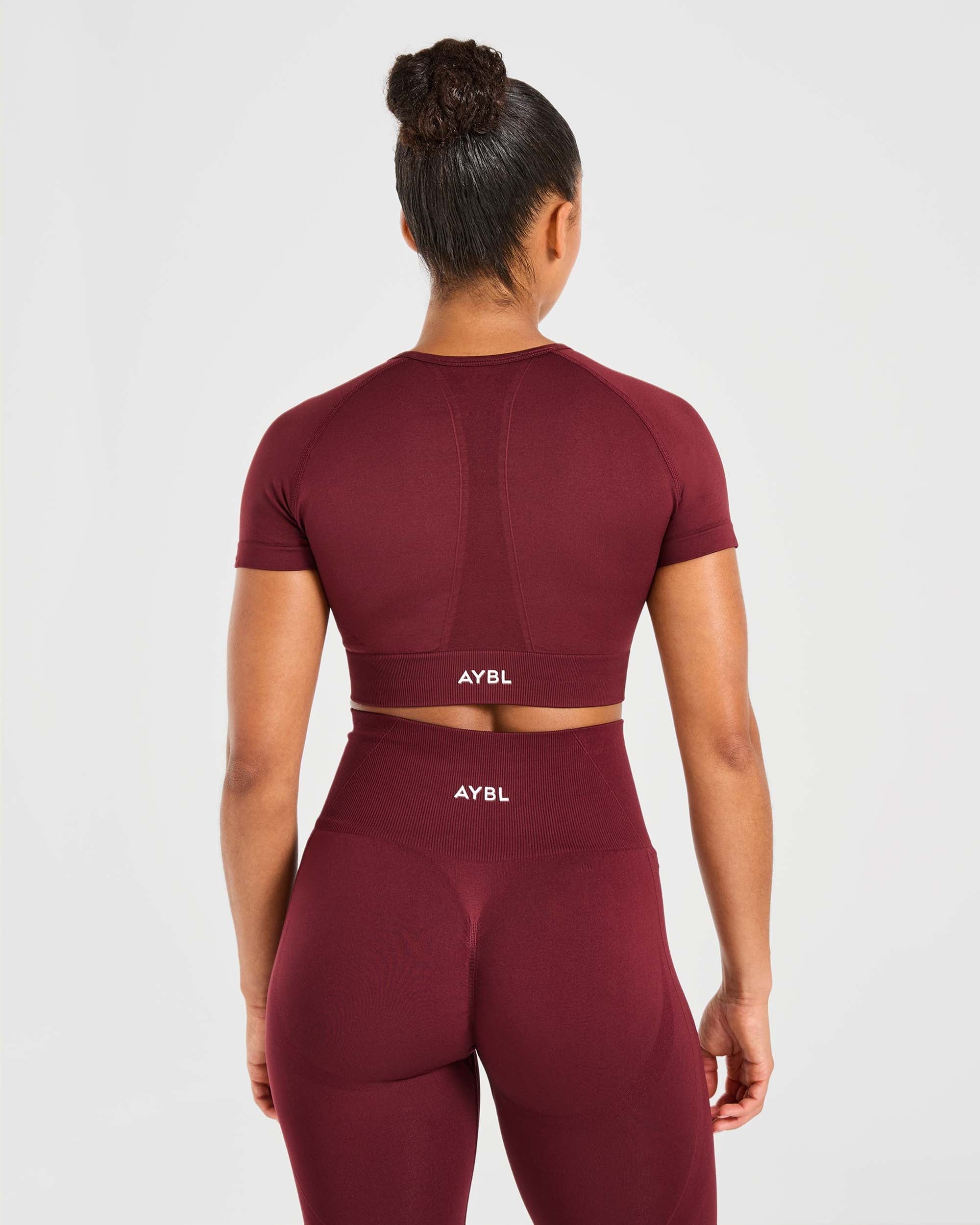 Empower Seamless Crop Top - Red Wine