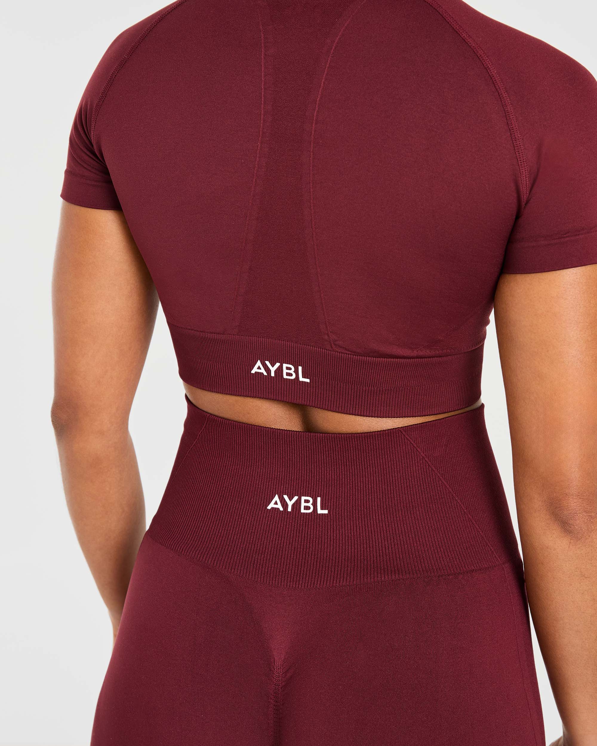 Empower Seamless Crop Top - Red Wine