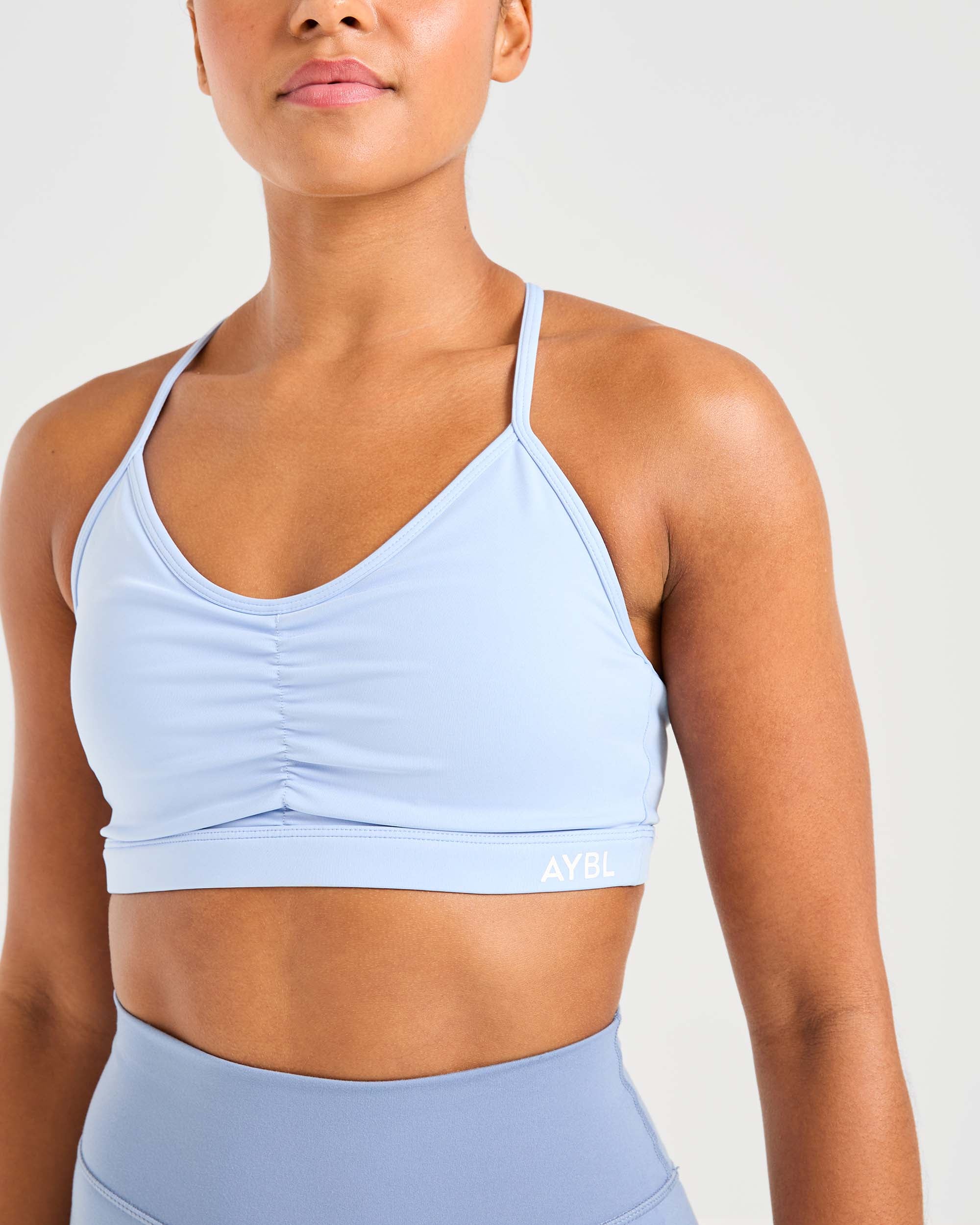 Essential Ruched Sports Bra - Powder Blue