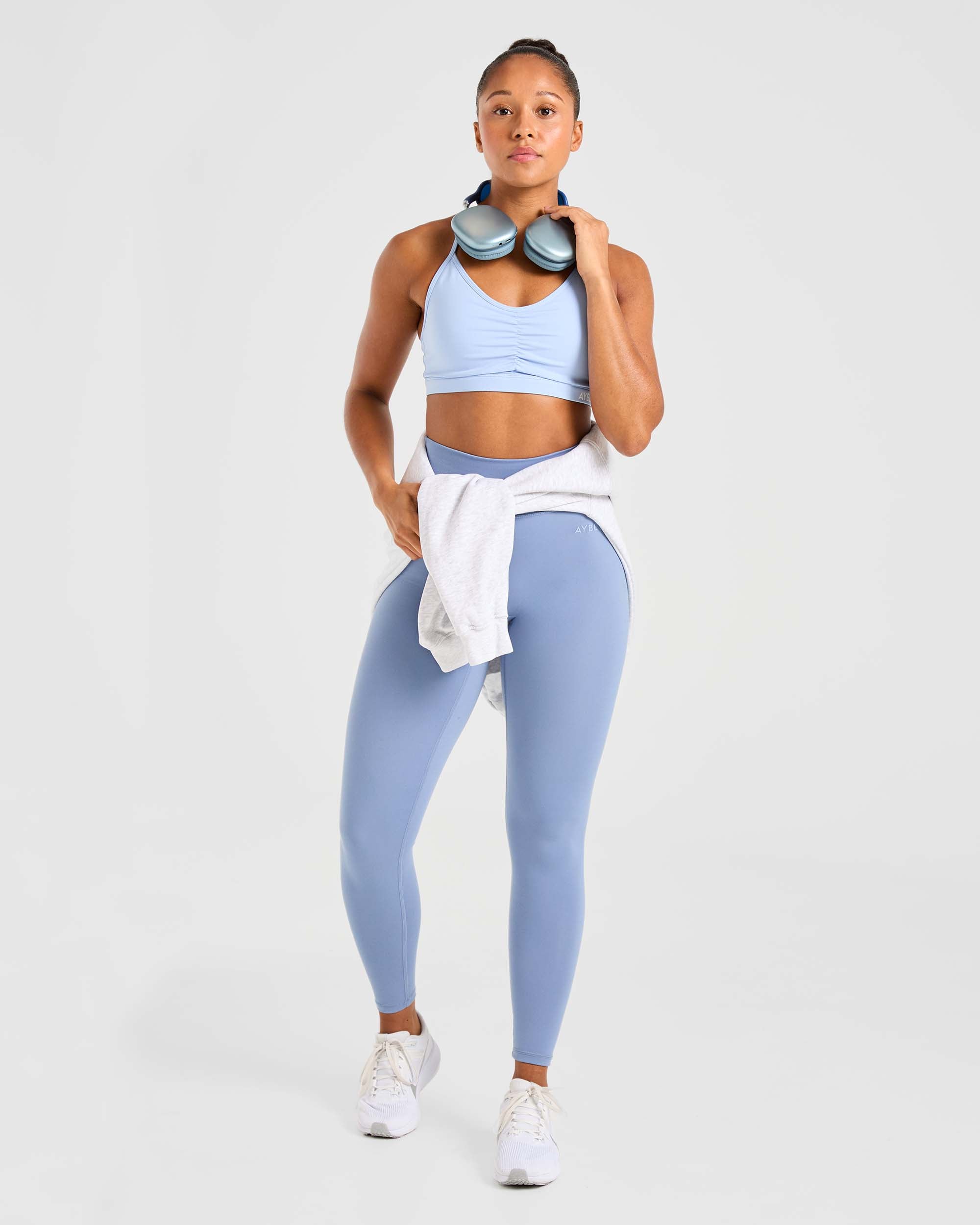 Essential Ruched Sports Bra - Powder Blue