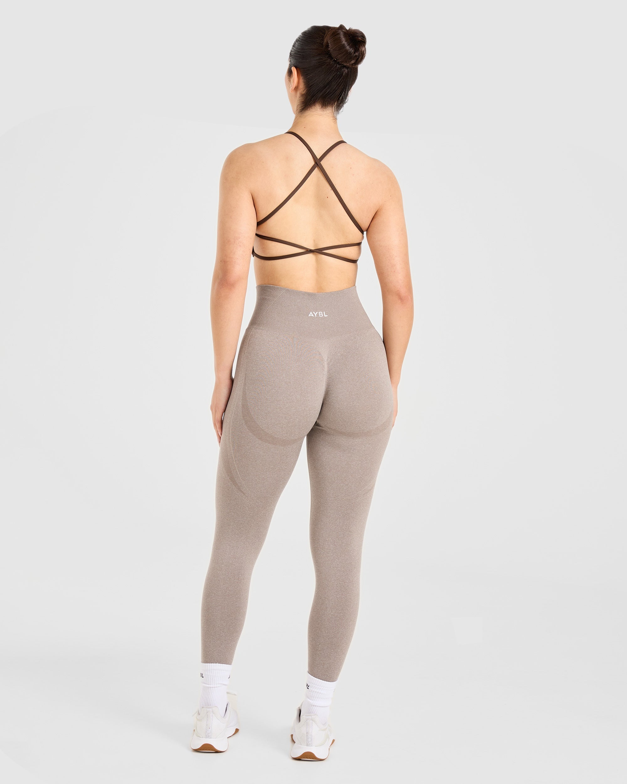 Essential Crossback Sports Bra - Deep Cocoa Brown