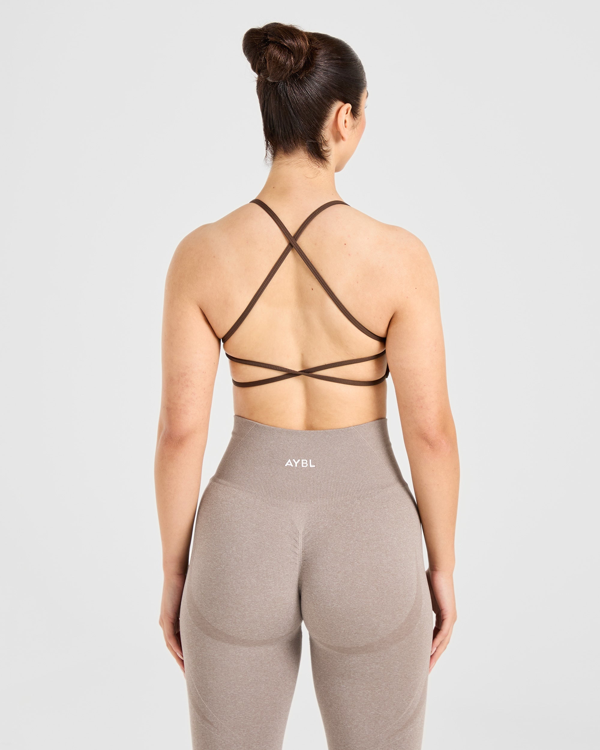 Essential Crossback Sports Bra - Deep Cocoa Brown