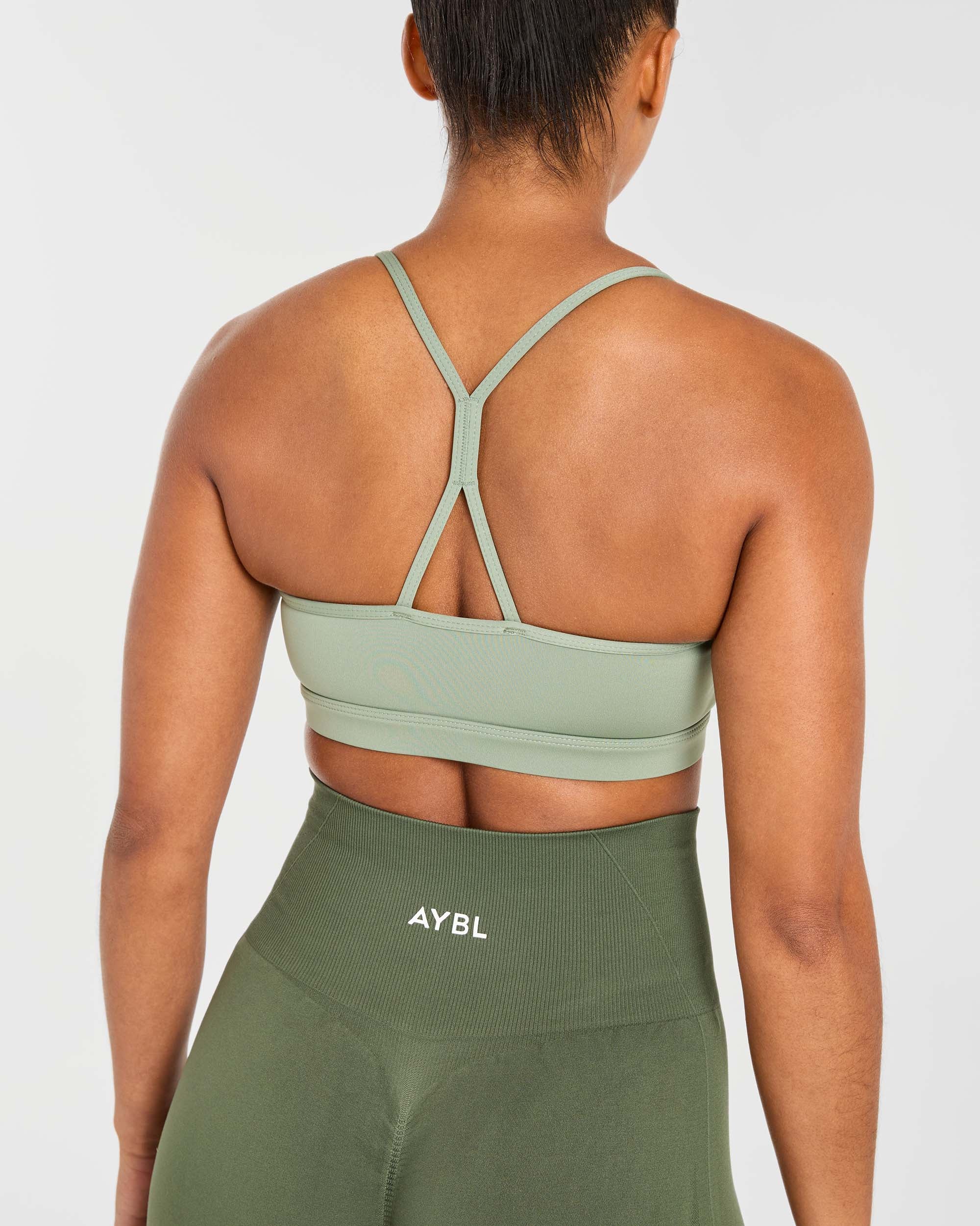 Essential Ruched Sports Bra - Olive Green