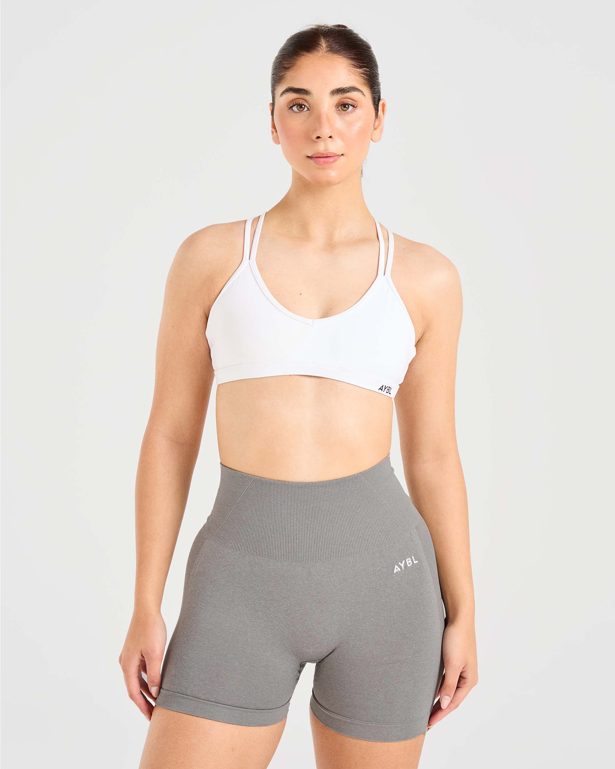 Essential Strappy Sports Bra - White