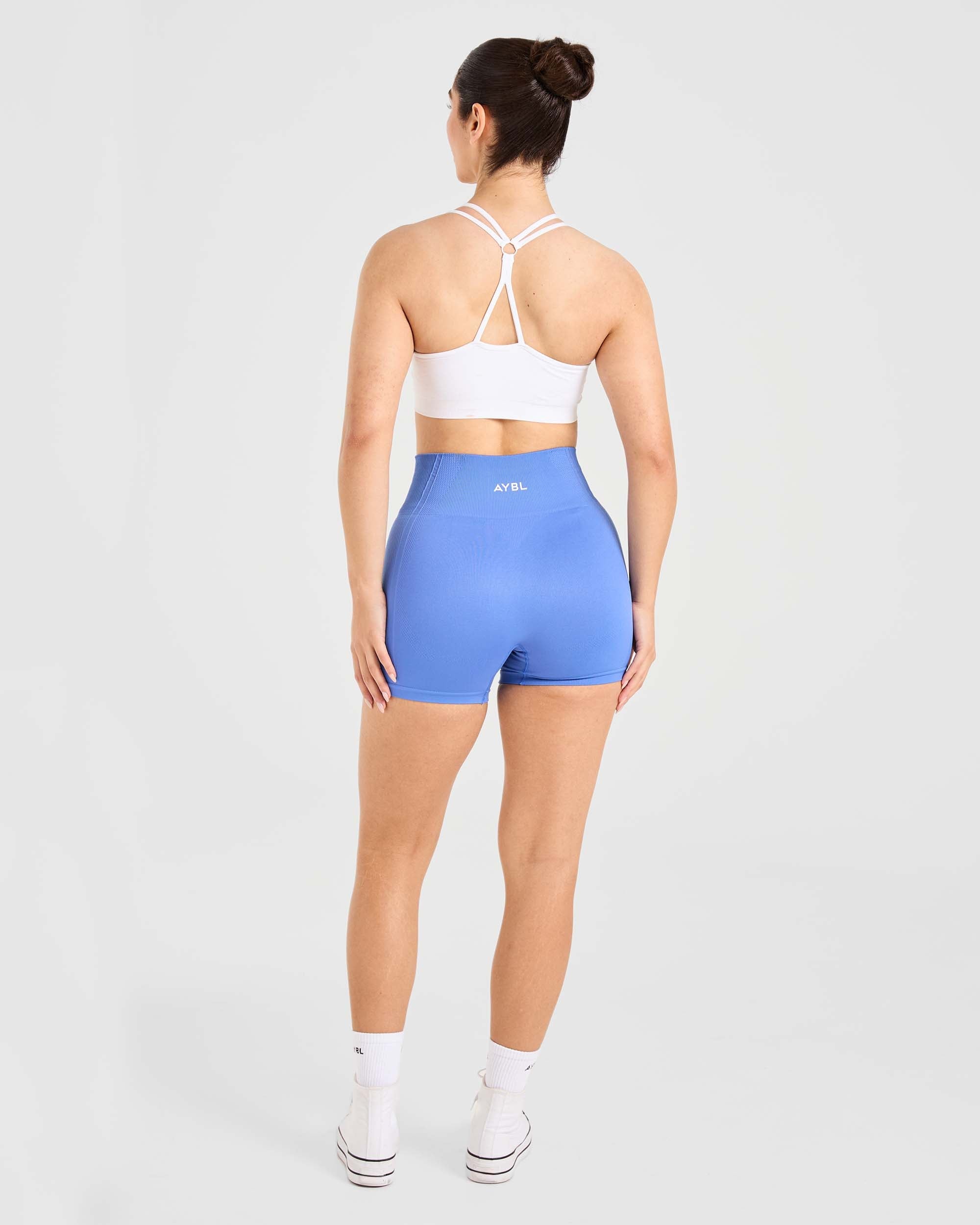 Essential Seamless Ruched Sports Bra - White