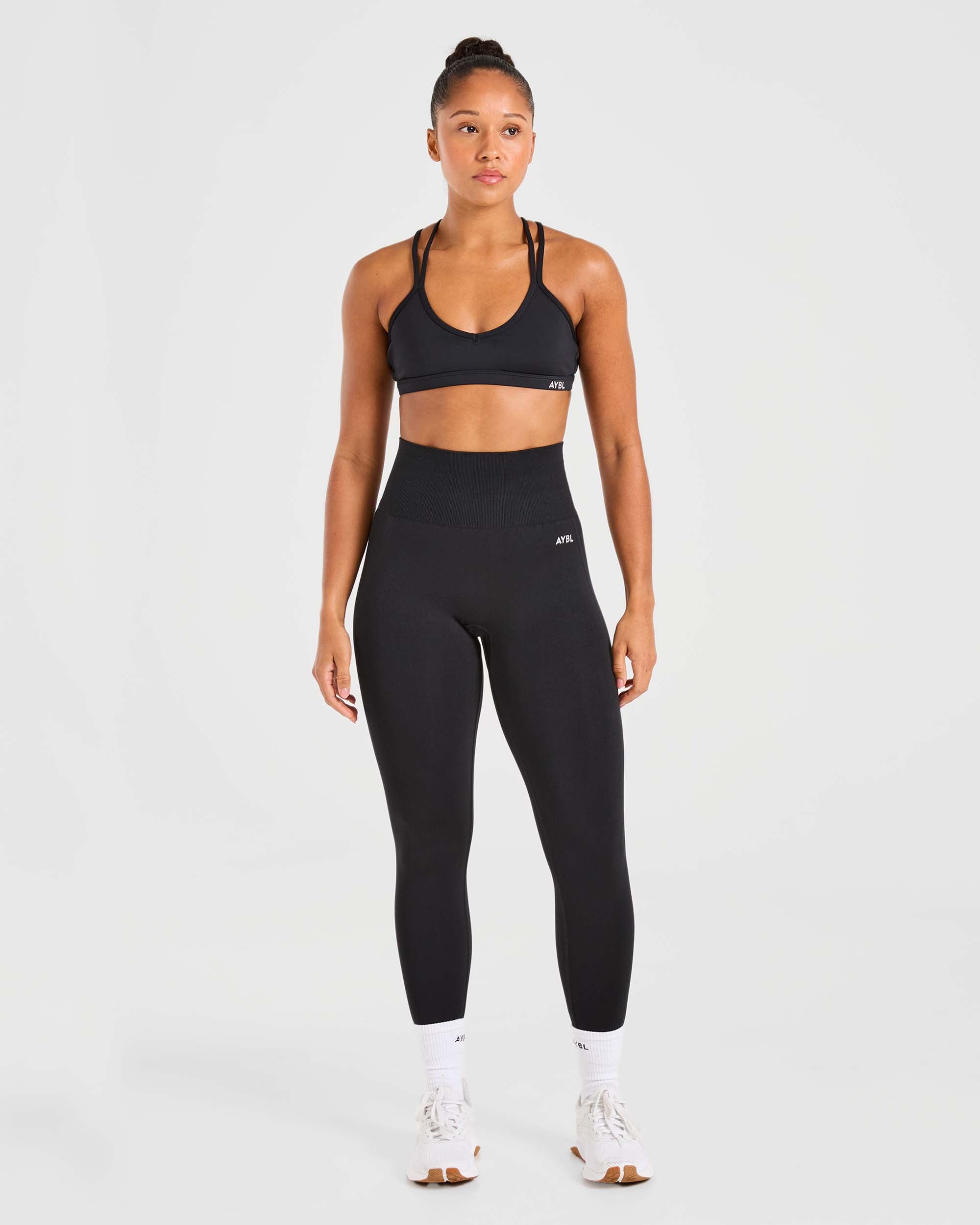 Essential Strappy Sports Bra - Black