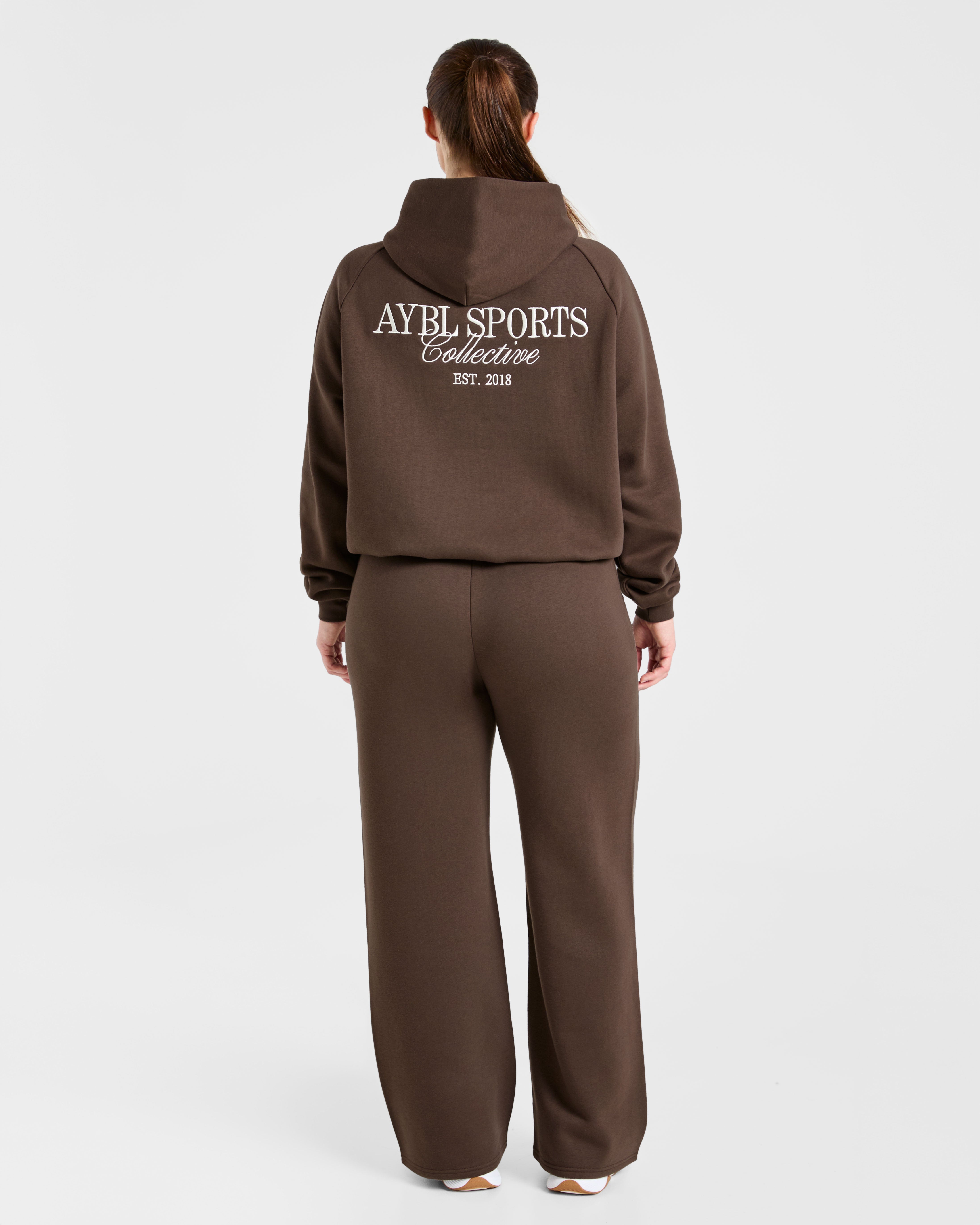 Sports Collective Oversized Straight Leg Joggers - Brown