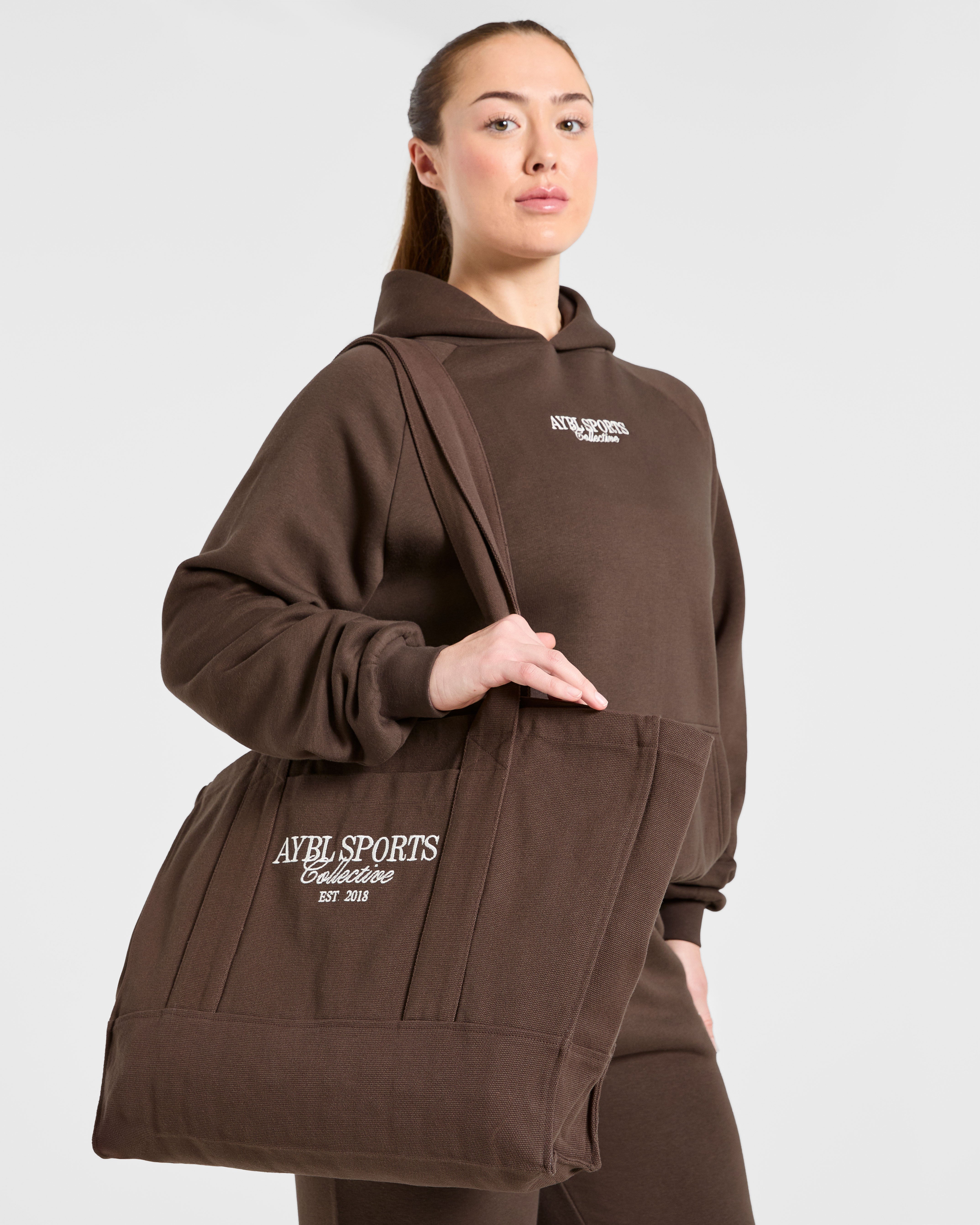Sports Collective Oversized Hoodie - Brown