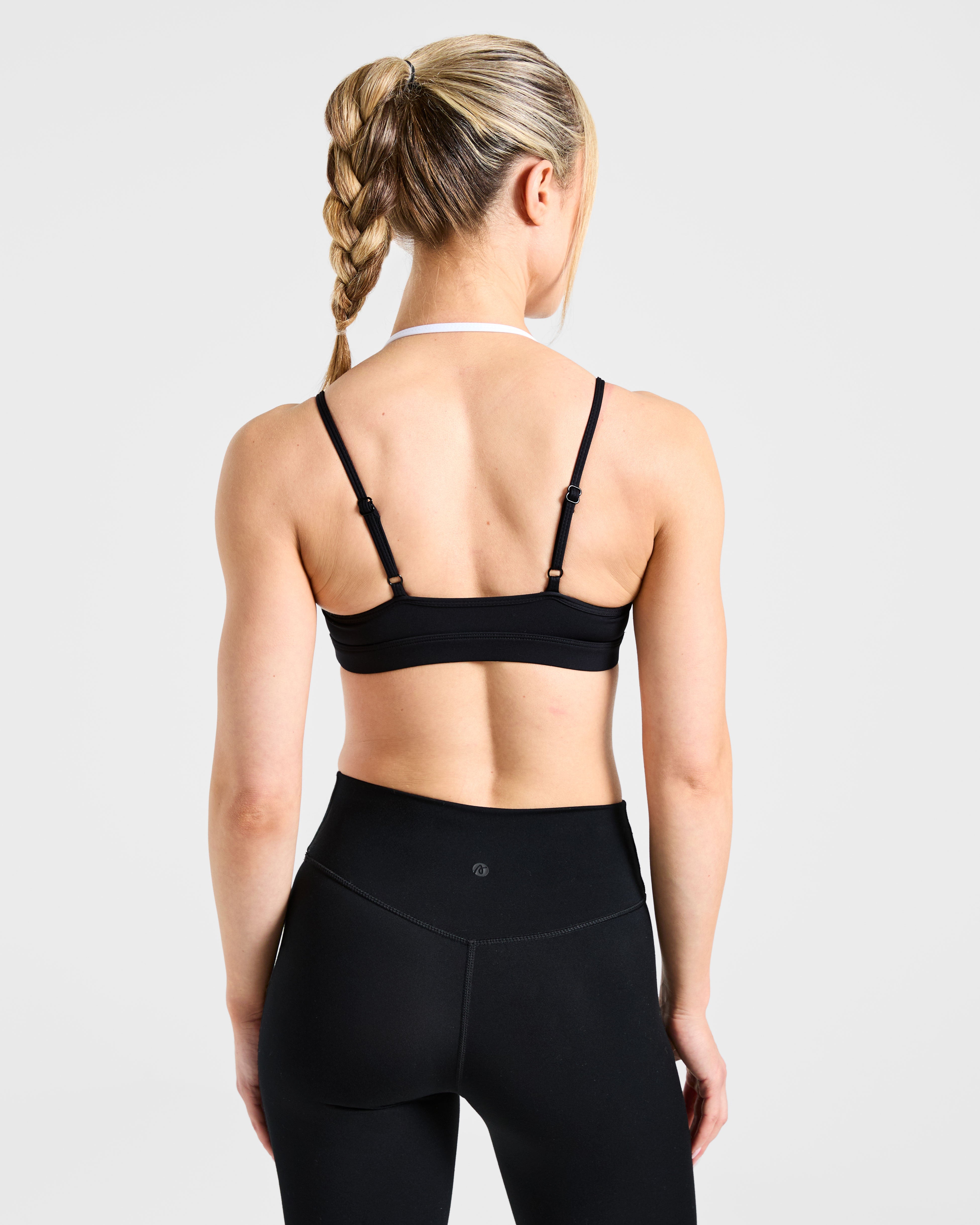 Essential Double Layer Sports Bra - Black/White