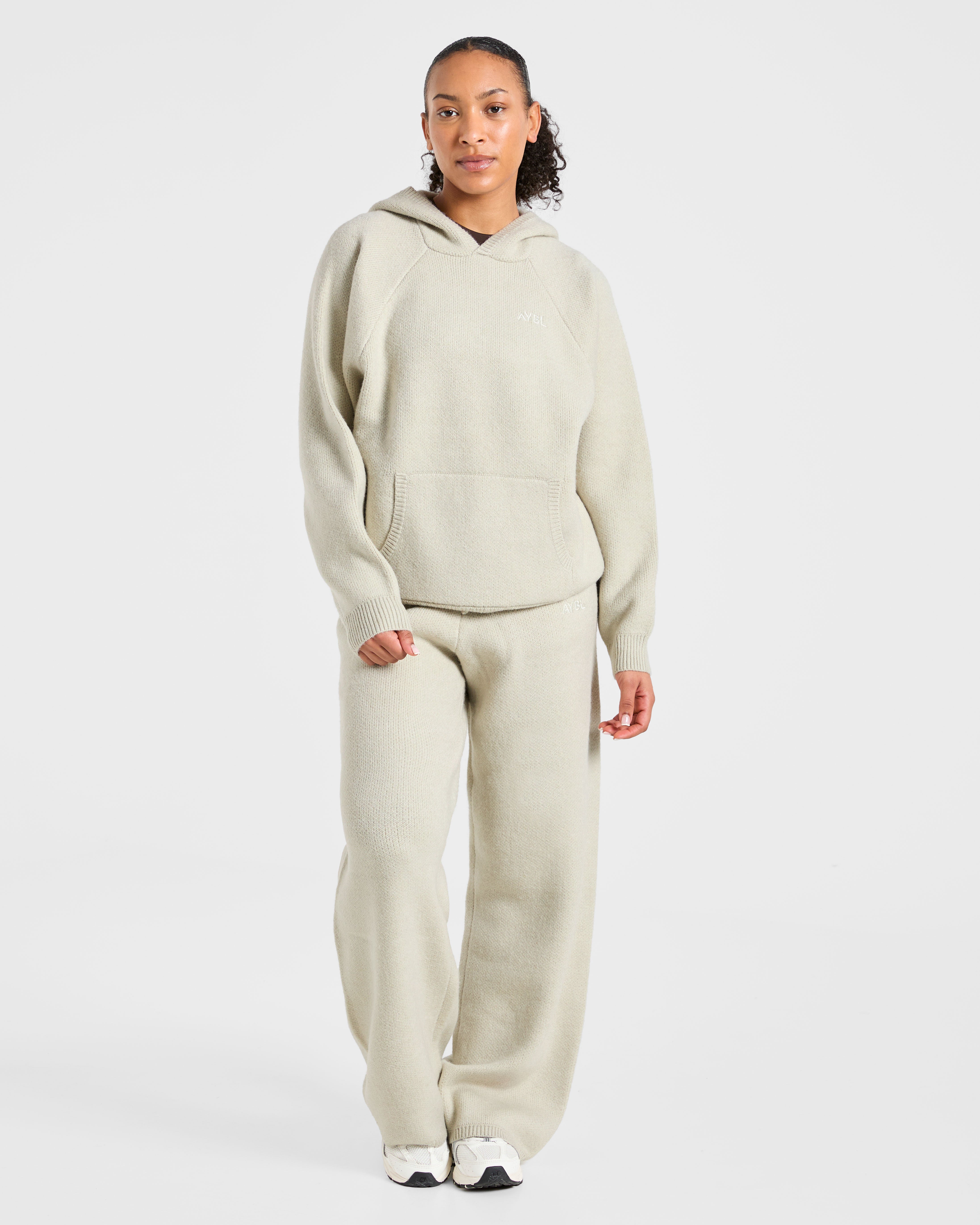 Soft Oversized Knitted Hoodie - Seasalt