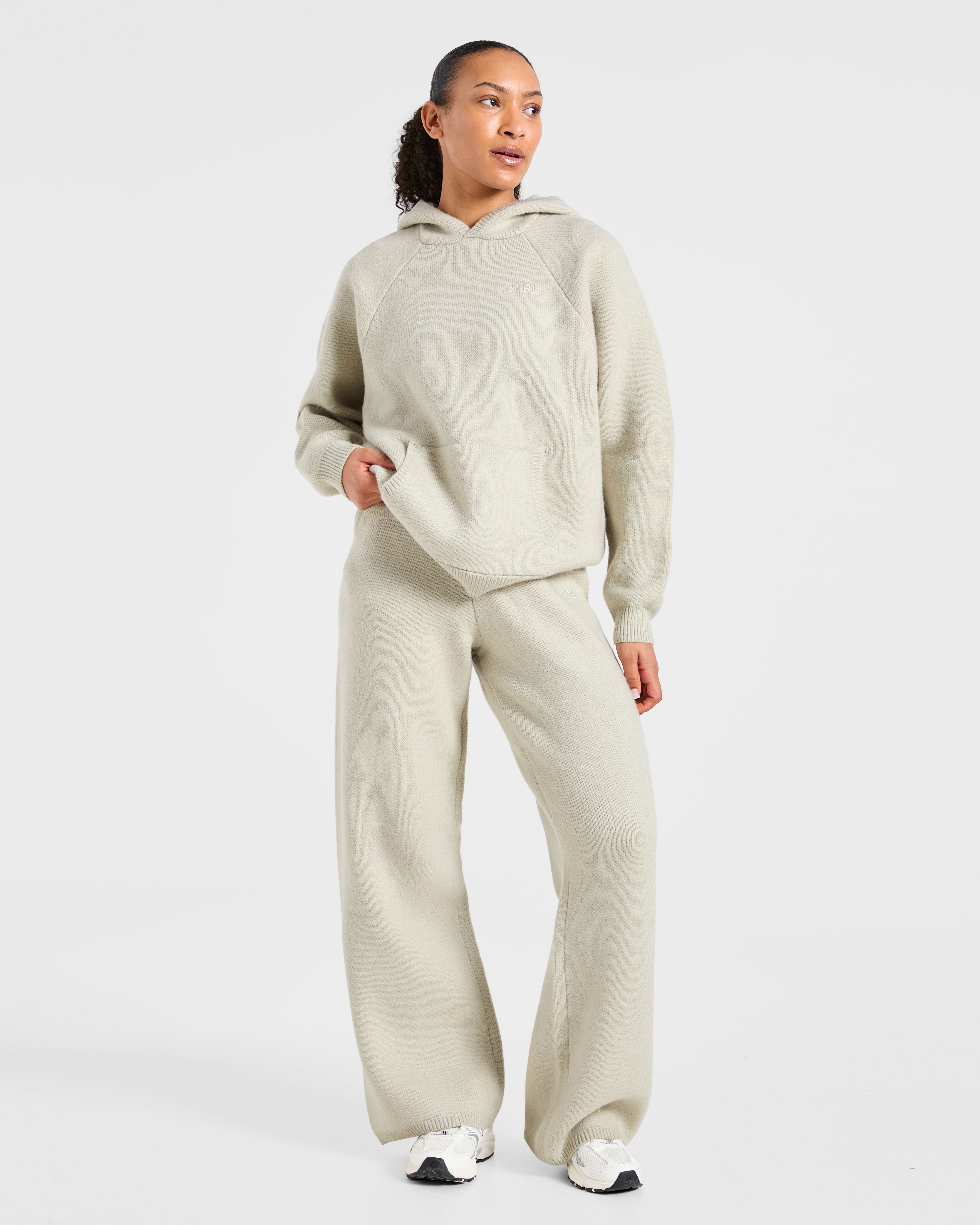 Soft Oversized Knitted Hoodie - Seasalt