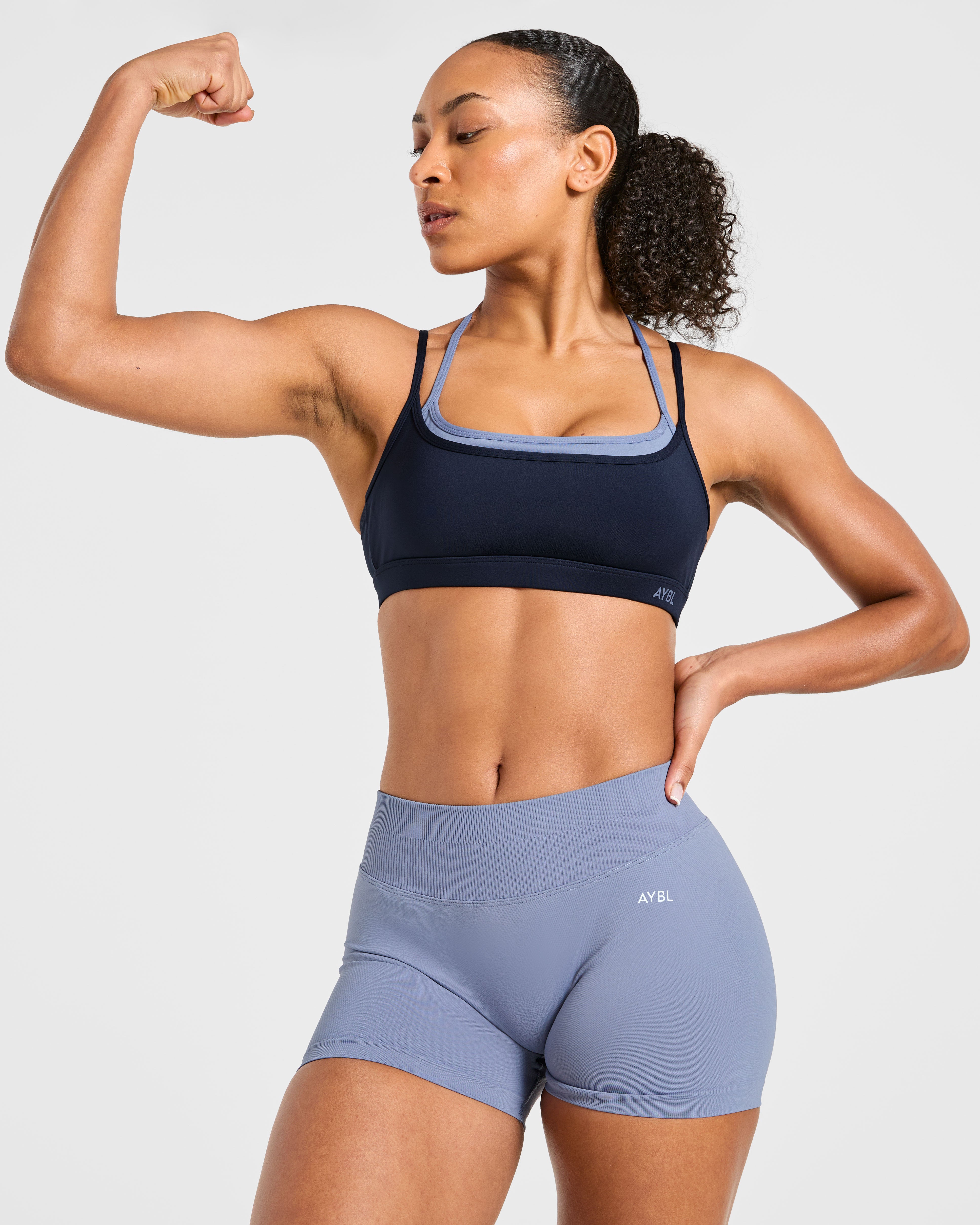 Essential Double Layer Sports Bra - Navy